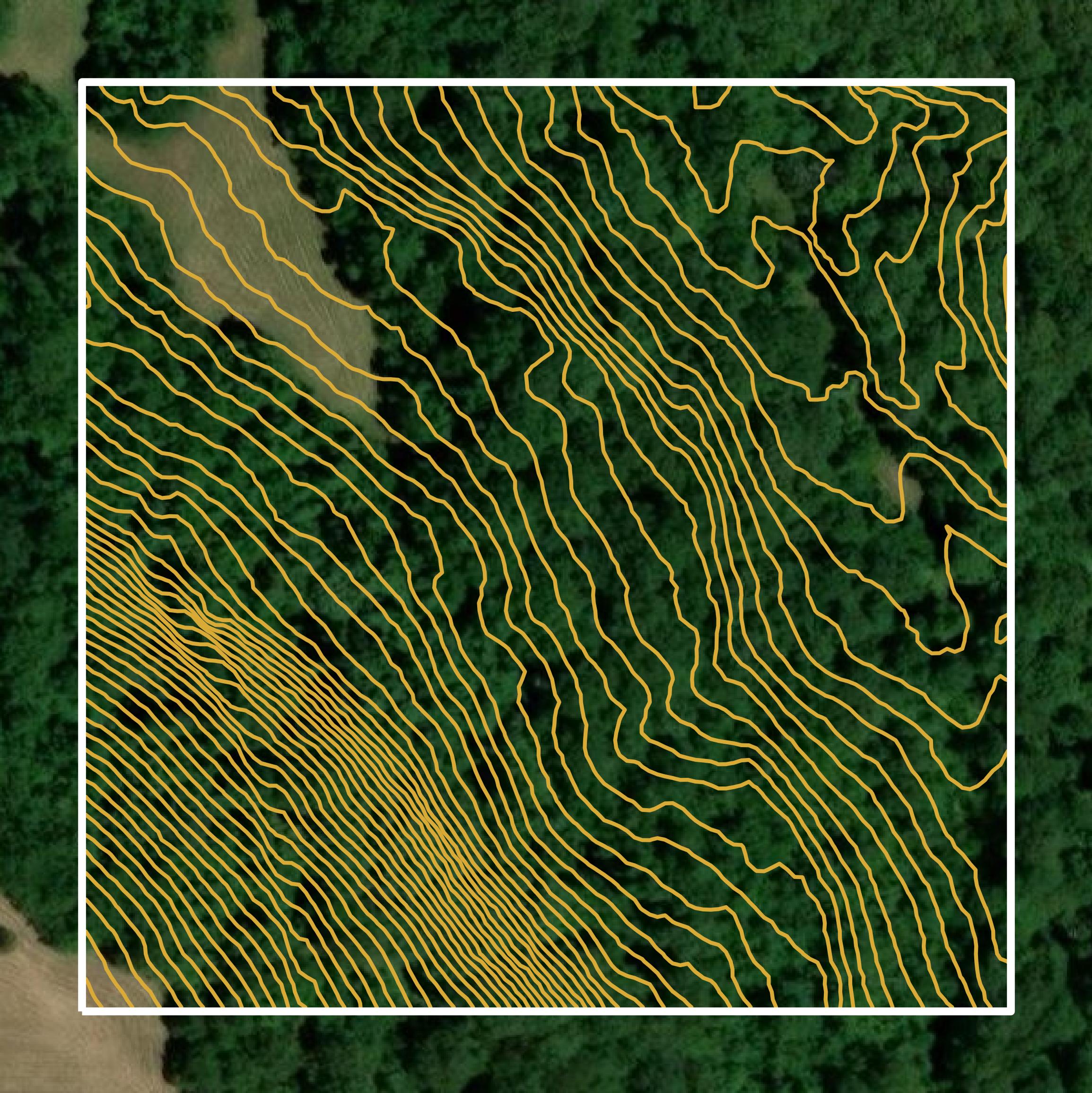 This image shows a contour map in Adair County created using GIS data in Equator.