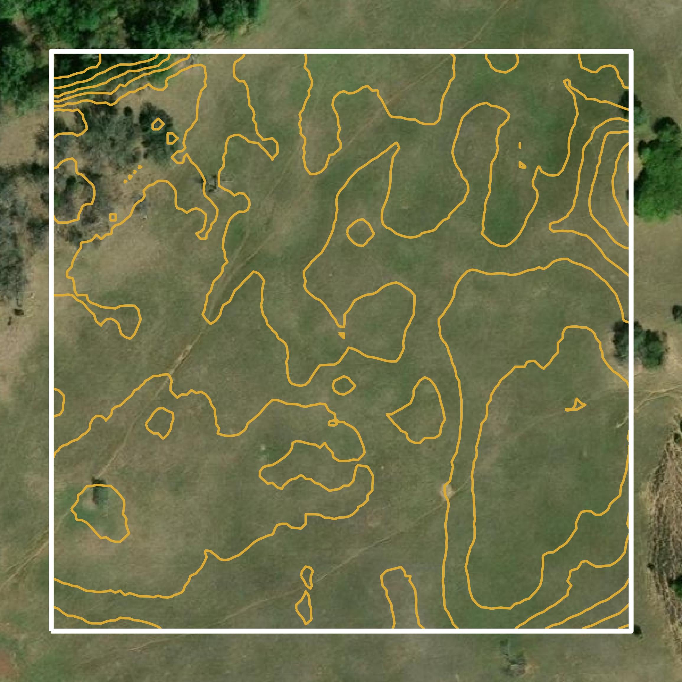 This image shows a contour map in Alfalfa County created using GIS data in Equator.