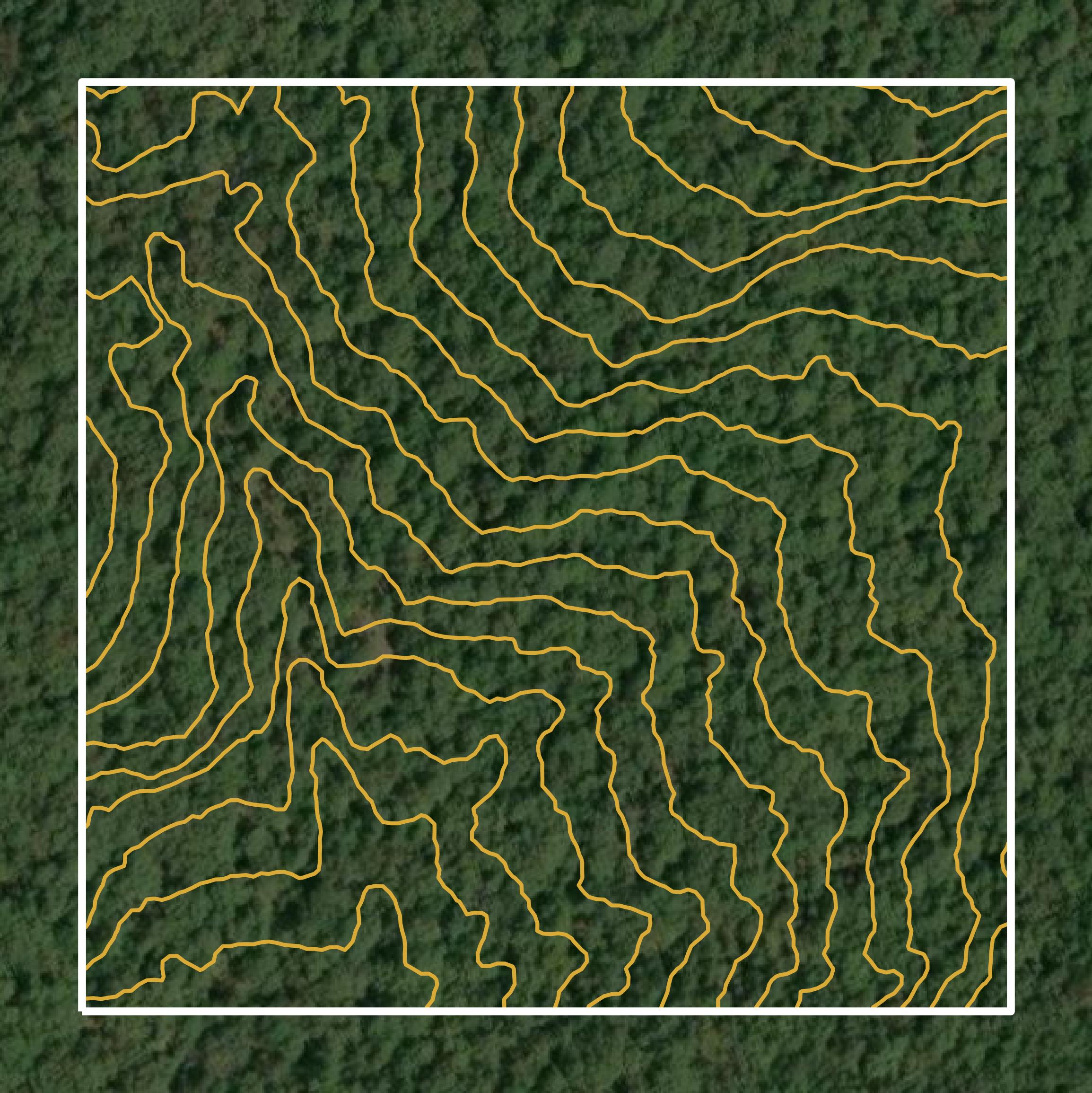 This image shows a contour map in Atoka County created using GIS data in Equator.