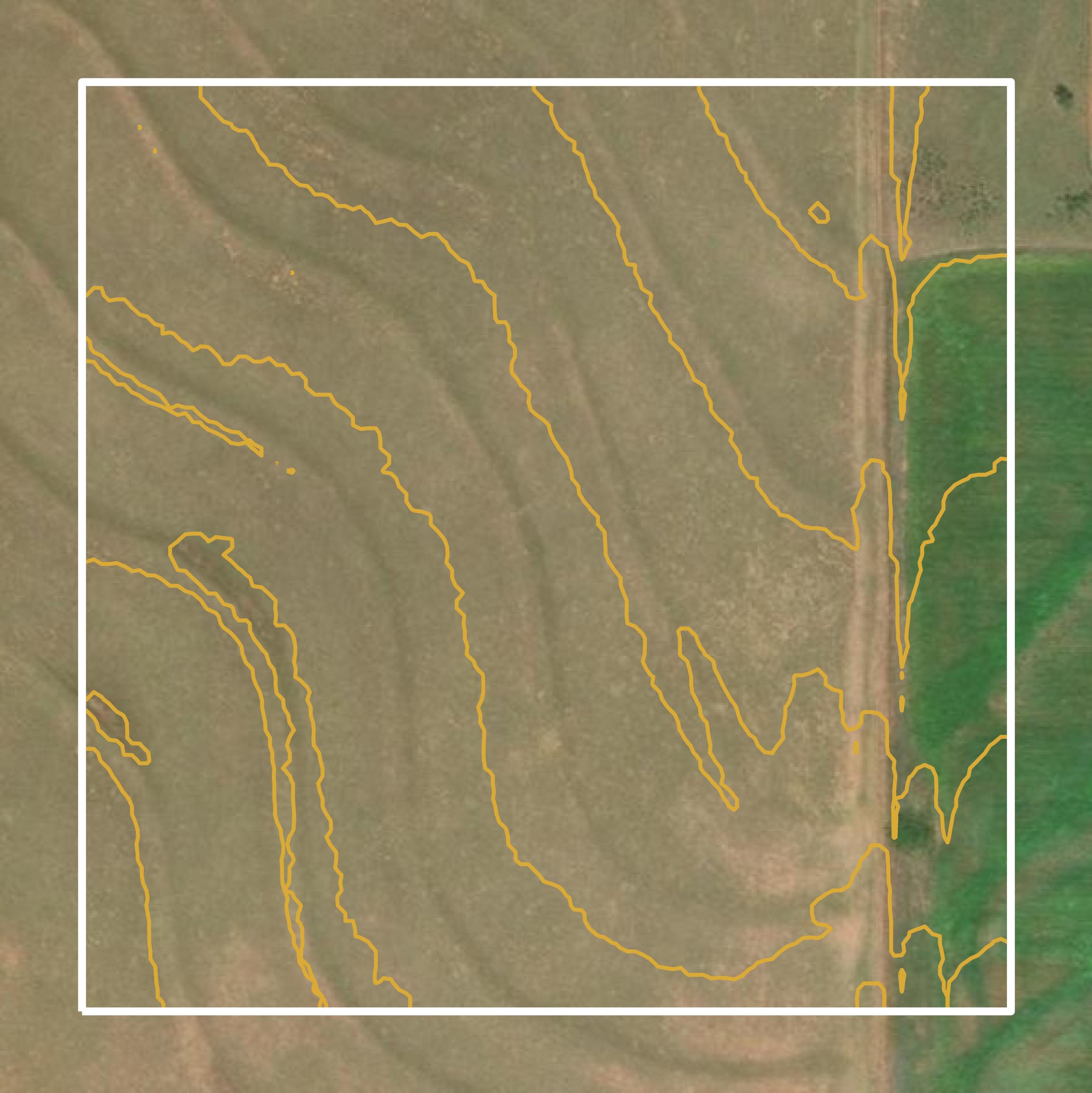 This image shows a contour map in Beckham County created using GIS data in Equator.