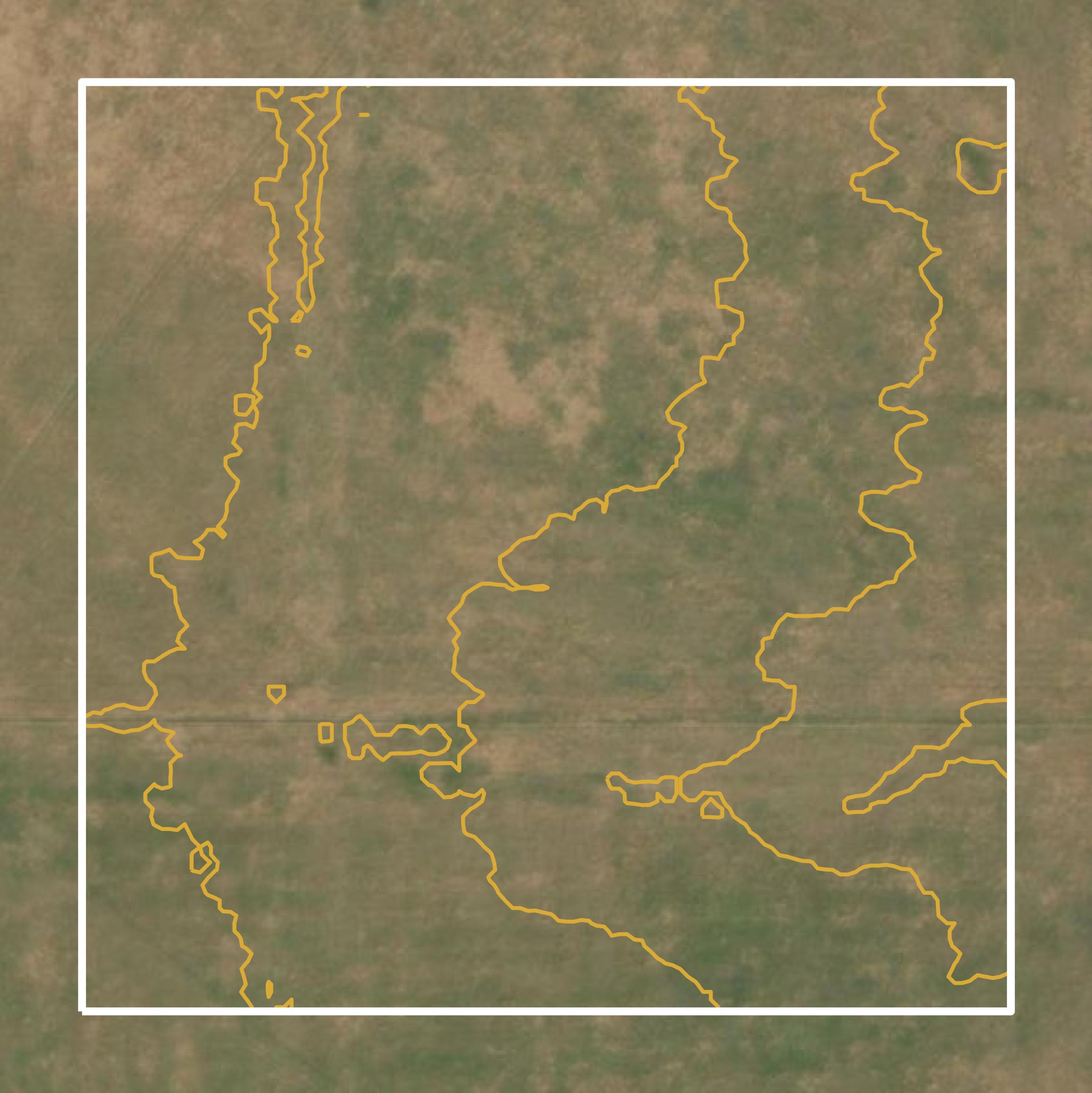 This image shows a contour map in Bryan County created using GIS data in Equator.