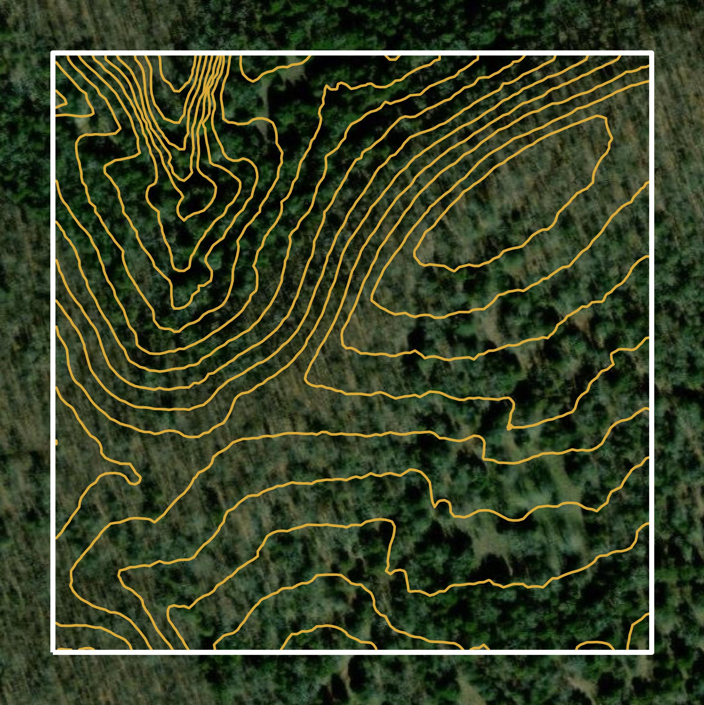 This image shows a contour map in Cherokee County created using GIS data in Equator.