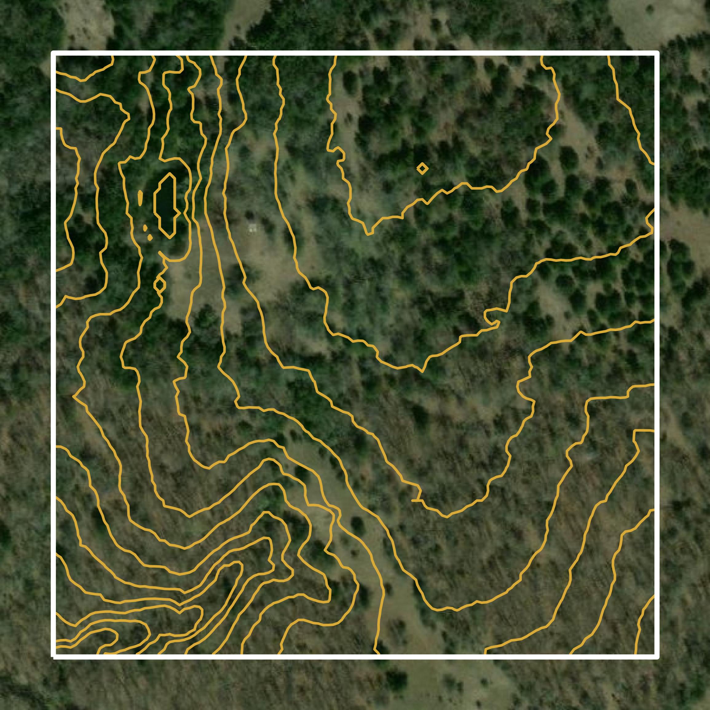 This image shows a contour map in Choctaw County created using GIS data in Equator.