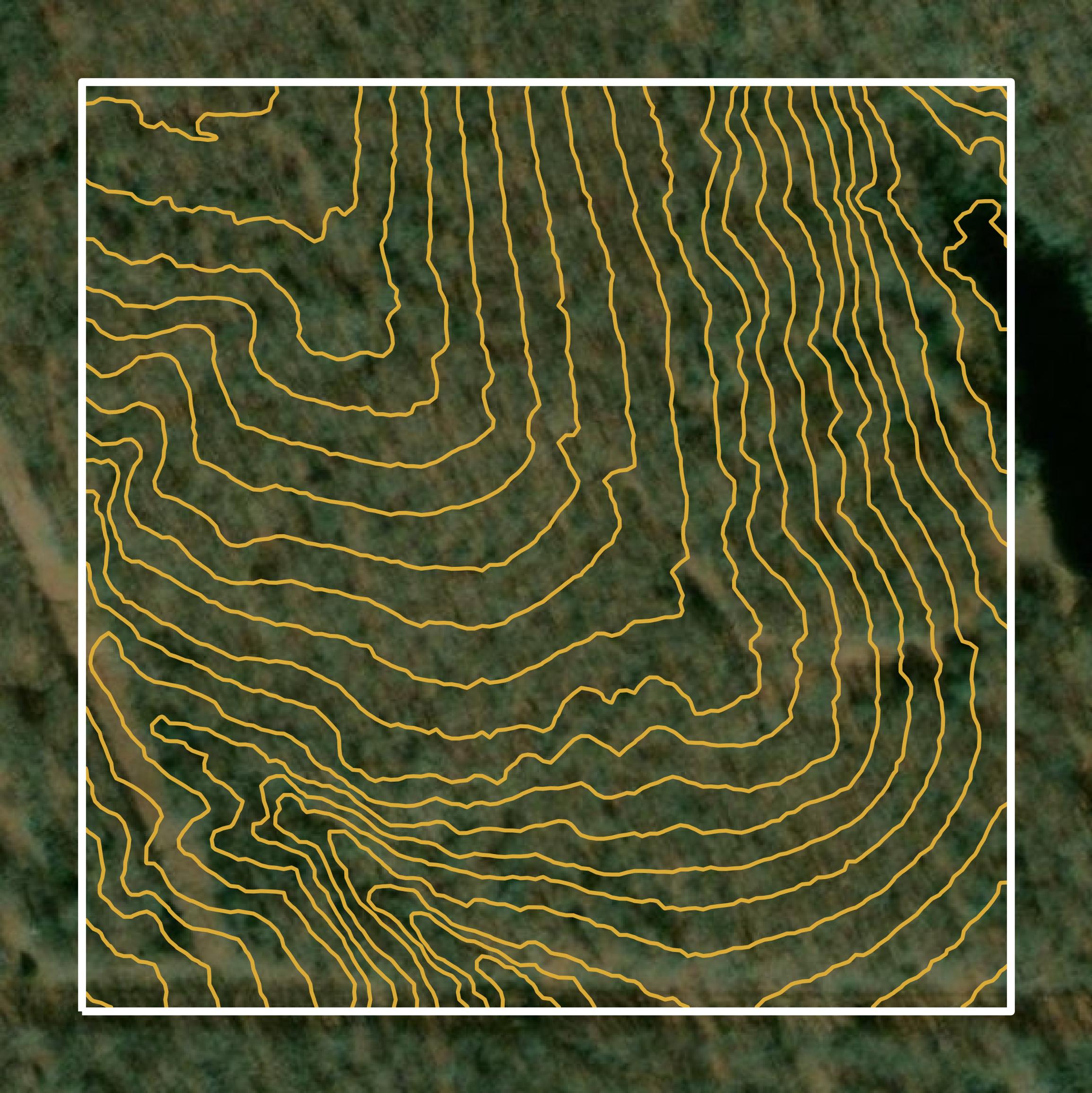This image shows a contour map in Creek County created using GIS data in Equator.
