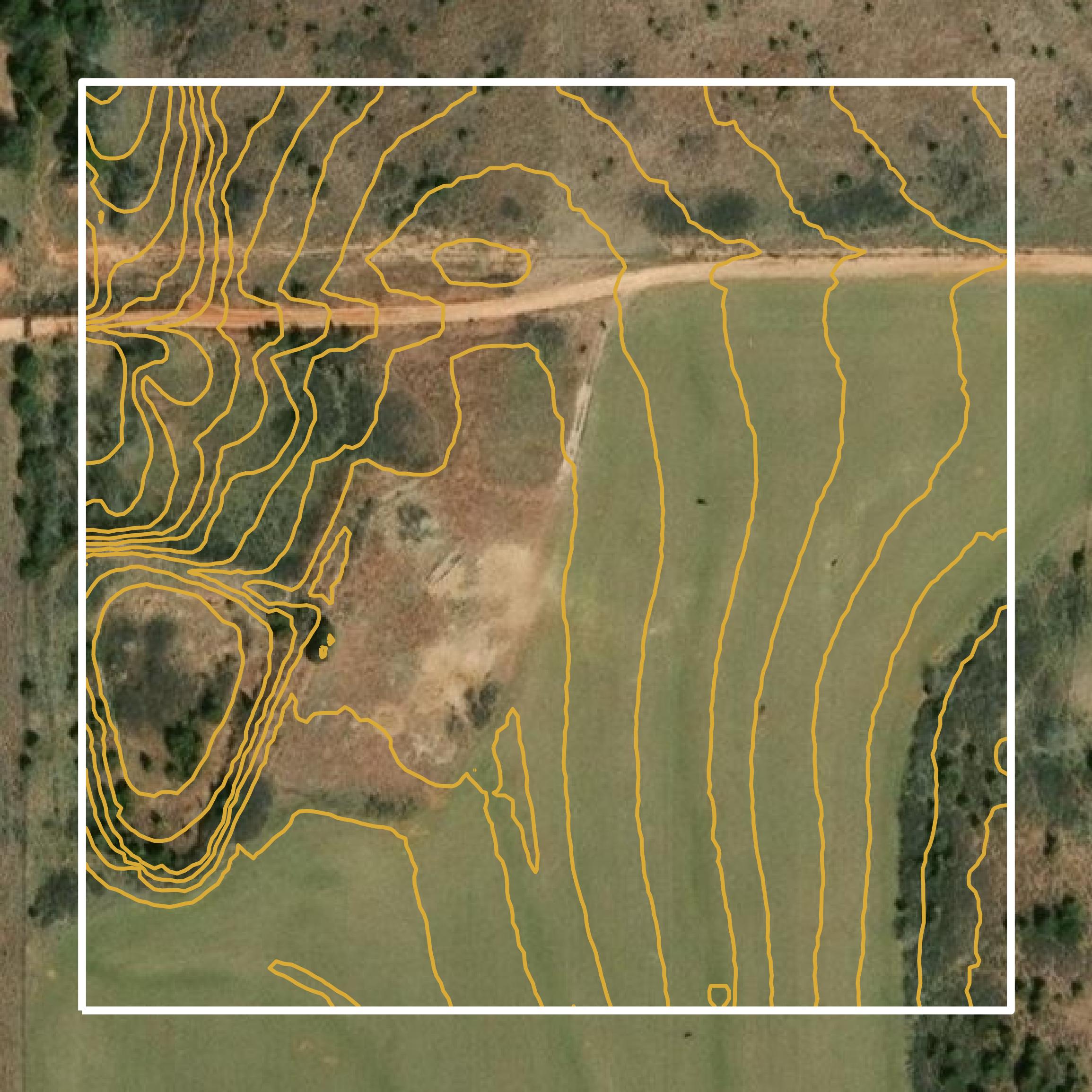 This image shows a contour map in Dewey County created using GIS data in Equator.