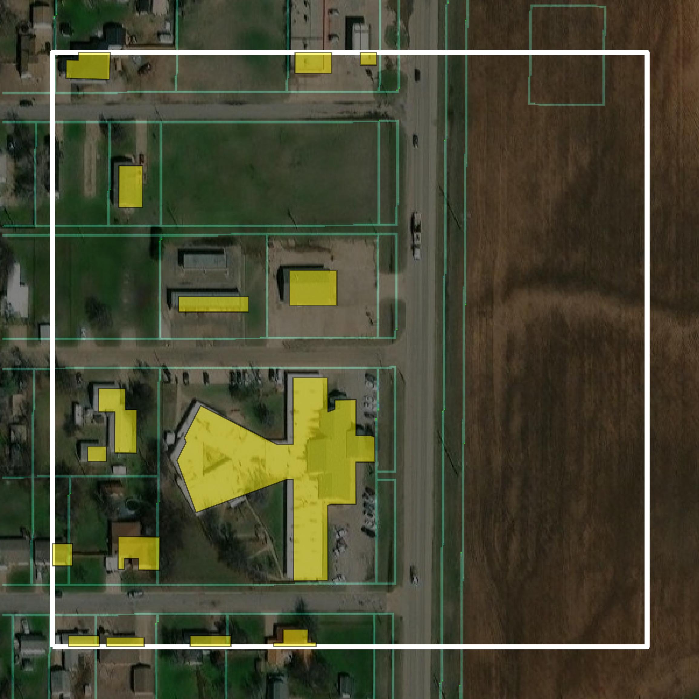 This image shows parcel and building data in Garfield County created using GIS data in Equator.
