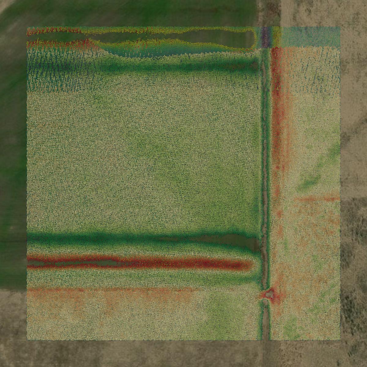This image shows a LiDAR point cloud in Grant County created using GIS data in Equator.