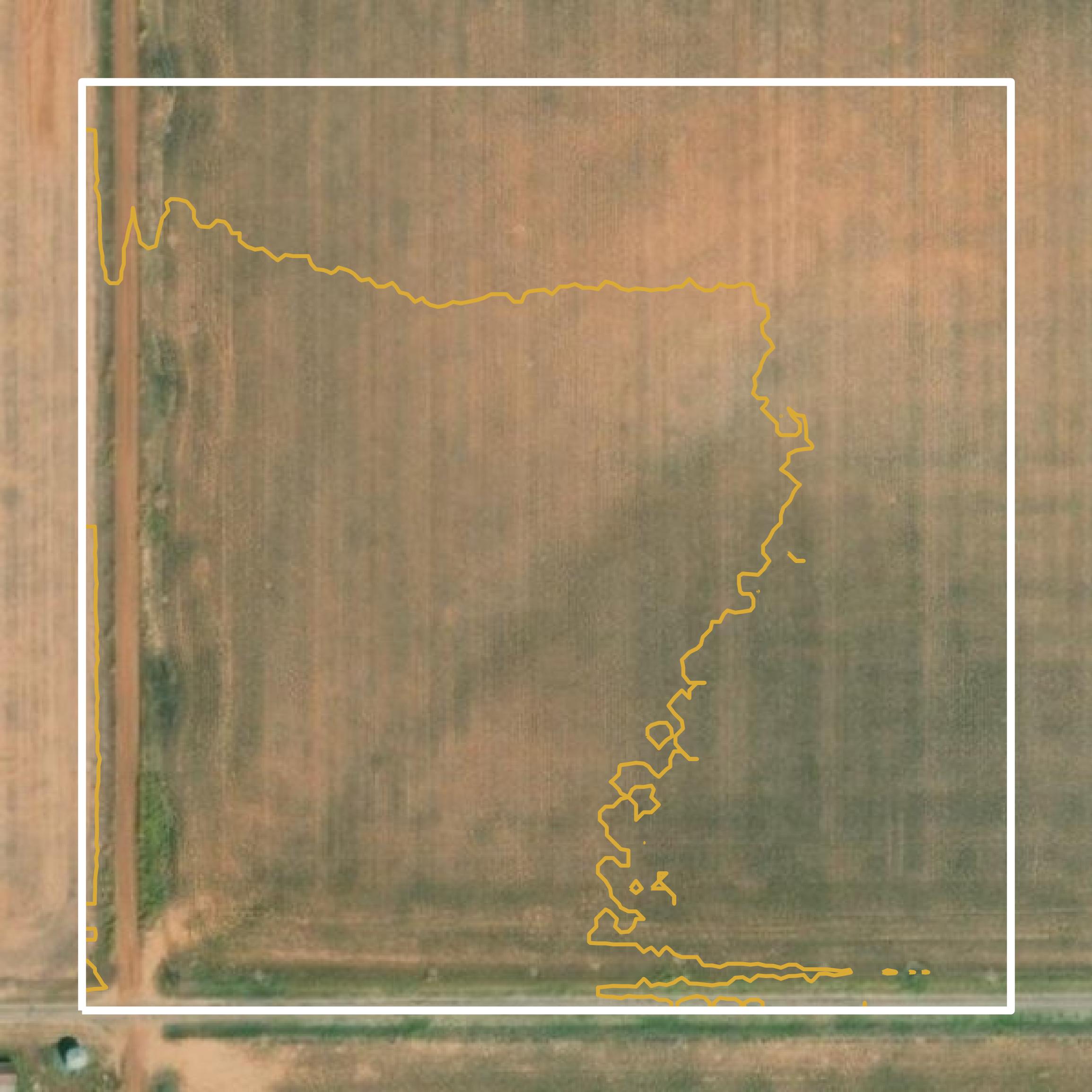 This image shows a contour map in Harmon County created using GIS data in Equator.