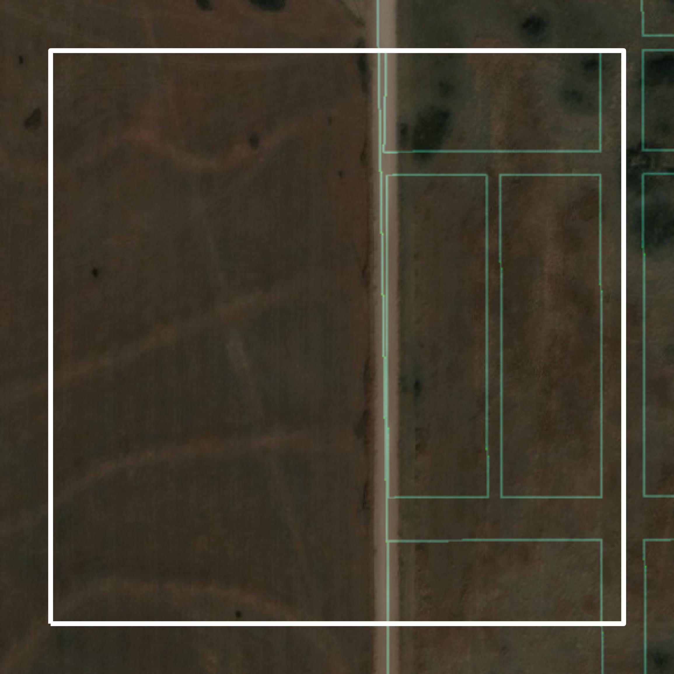 This image shows parcel and building data in Harper County created using GIS data in Equator.