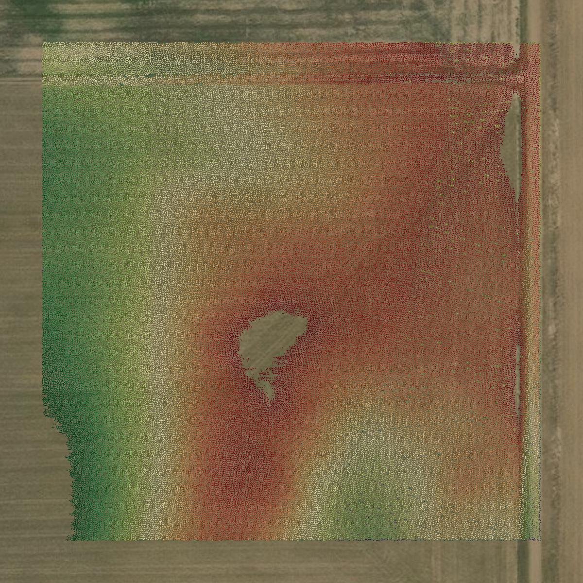 This image shows a LiDAR point cloud in Harper County created using GIS data in Equator.