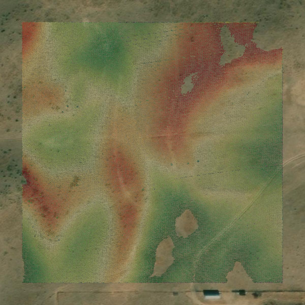 This image shows a LiDAR point cloud in Harper County created using GIS data in Equator.