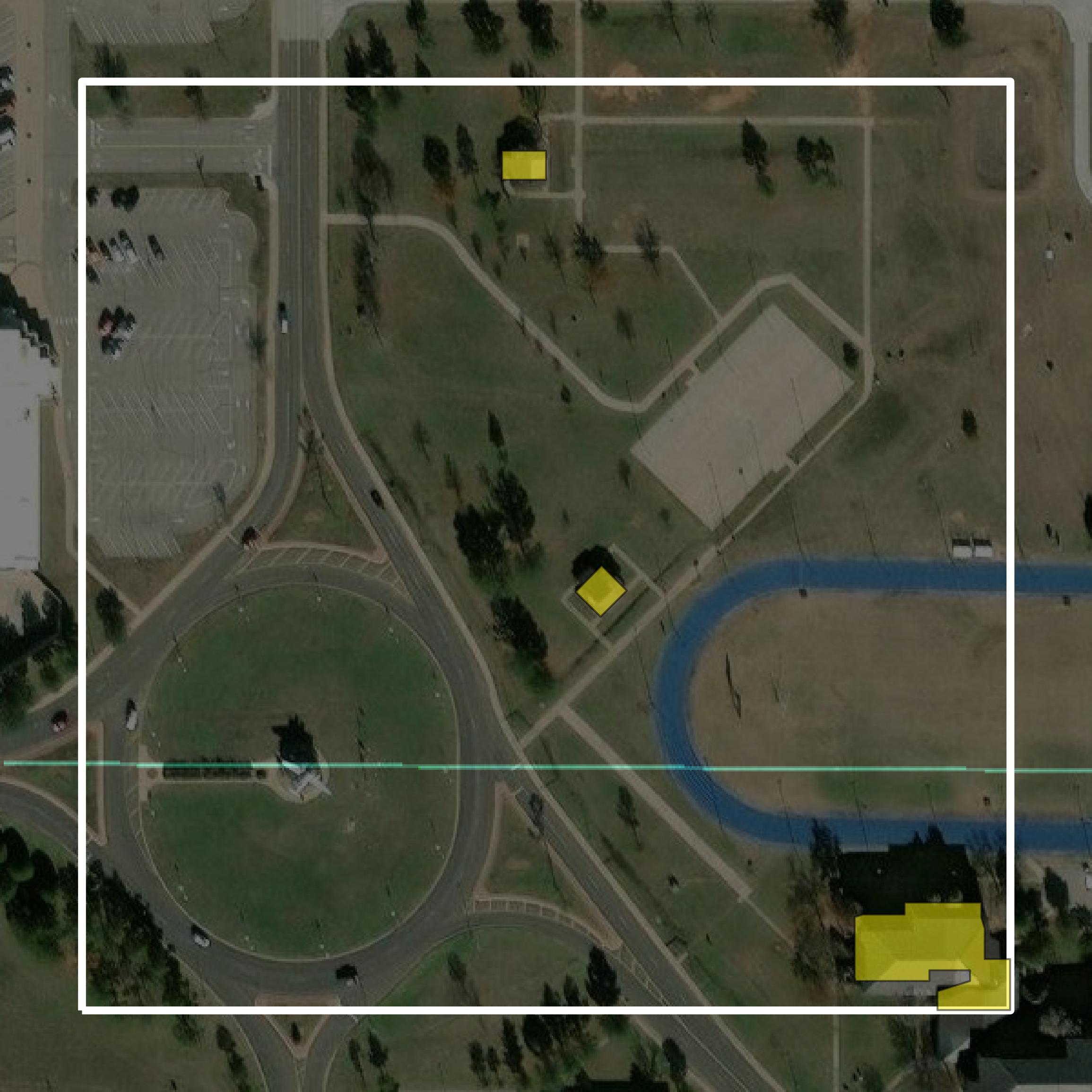 This image shows parcel and building data in Jackson County created using GIS data in Equator.