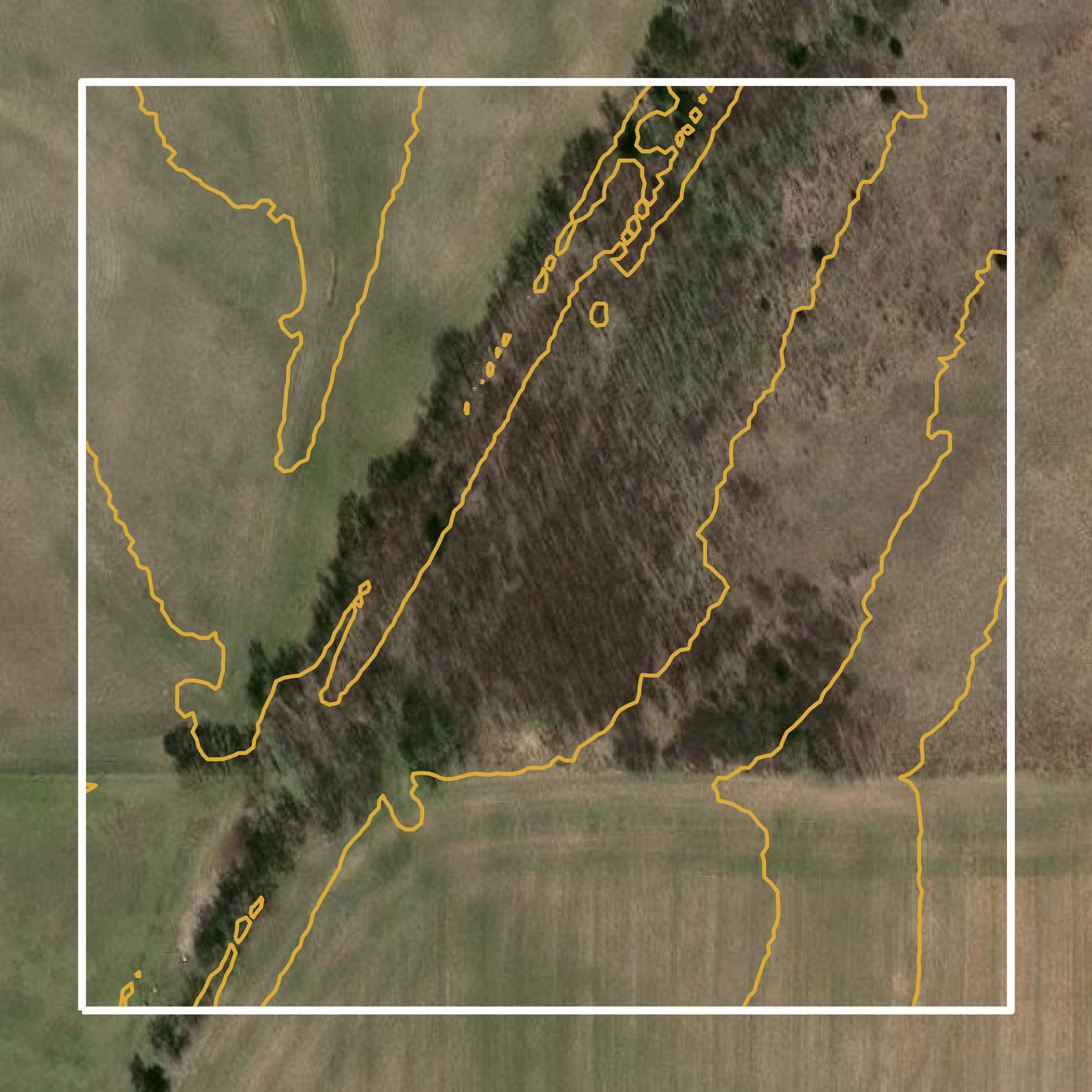 This image shows a contour map in Kay County created using GIS data in Equator.