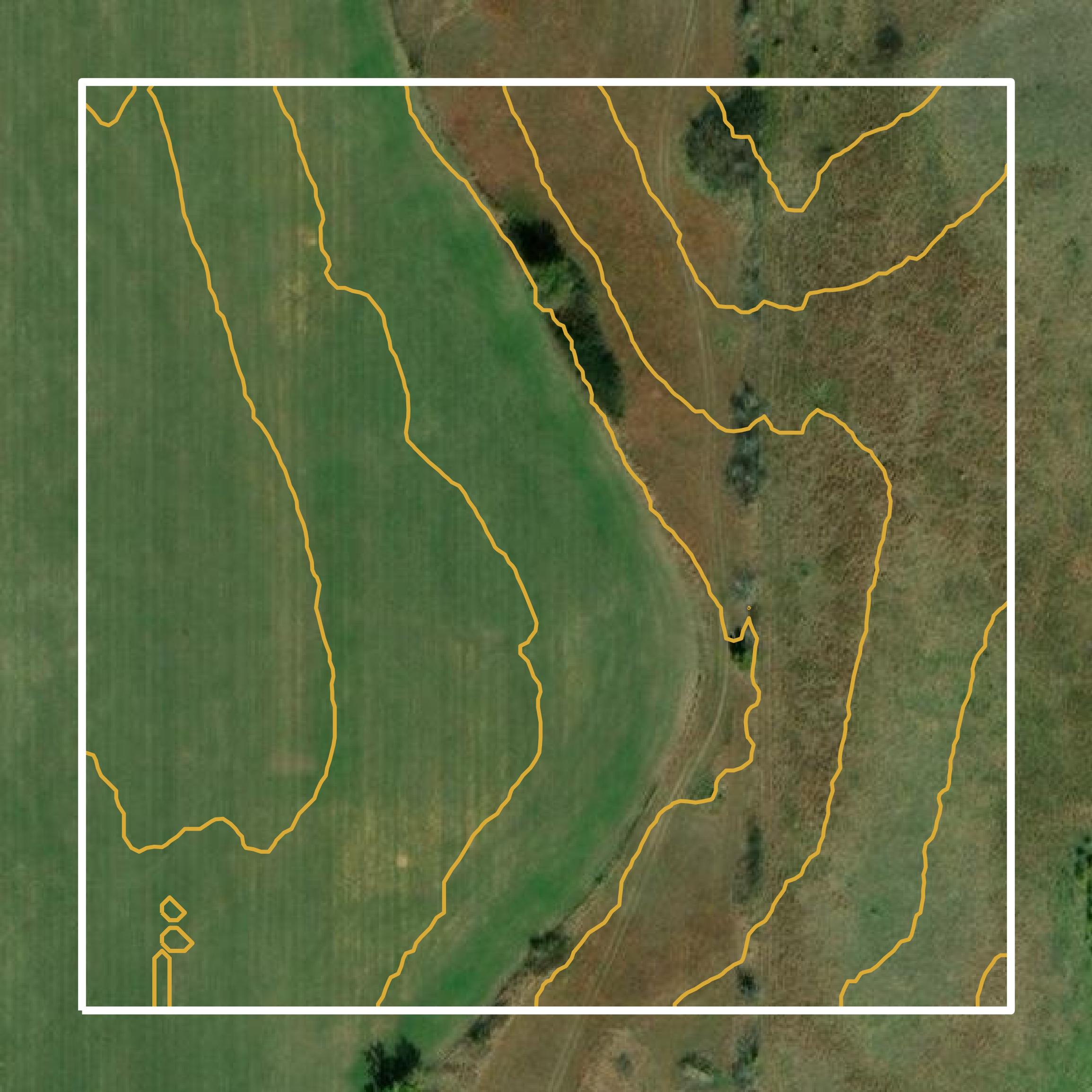 This image shows a contour map in Kay County created using GIS data in Equator.