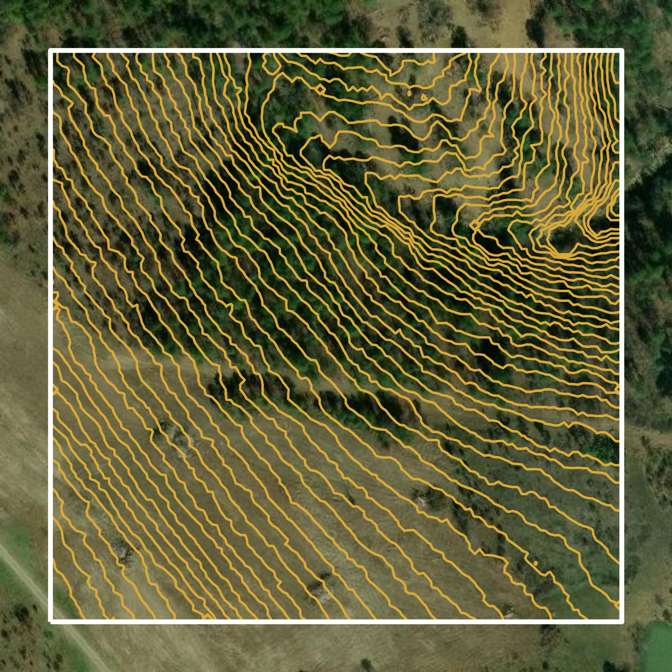 This image shows a contour map in Latimer County created using GIS data in Equator.