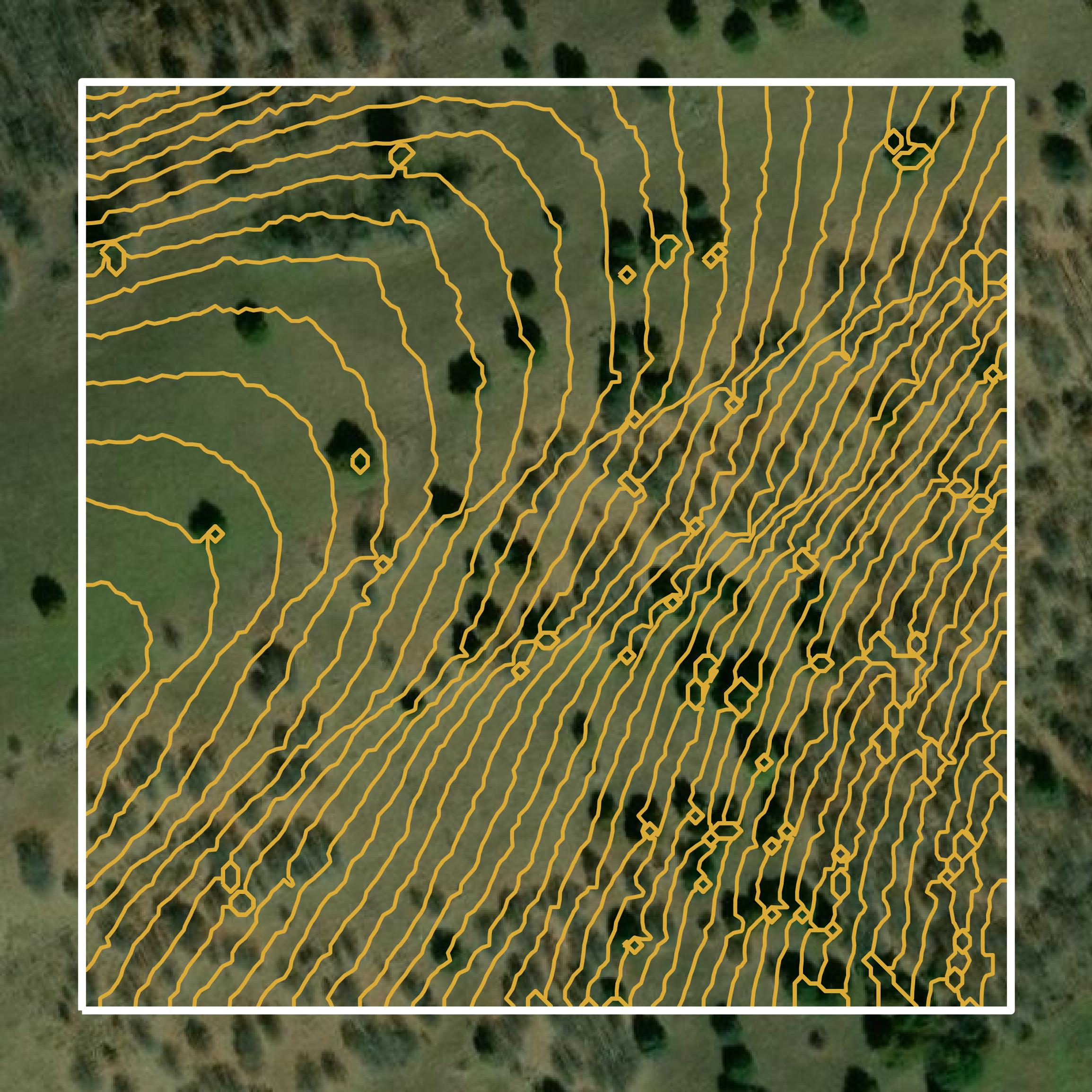 This image shows a contour map in Latimer County created using GIS data in Equator.