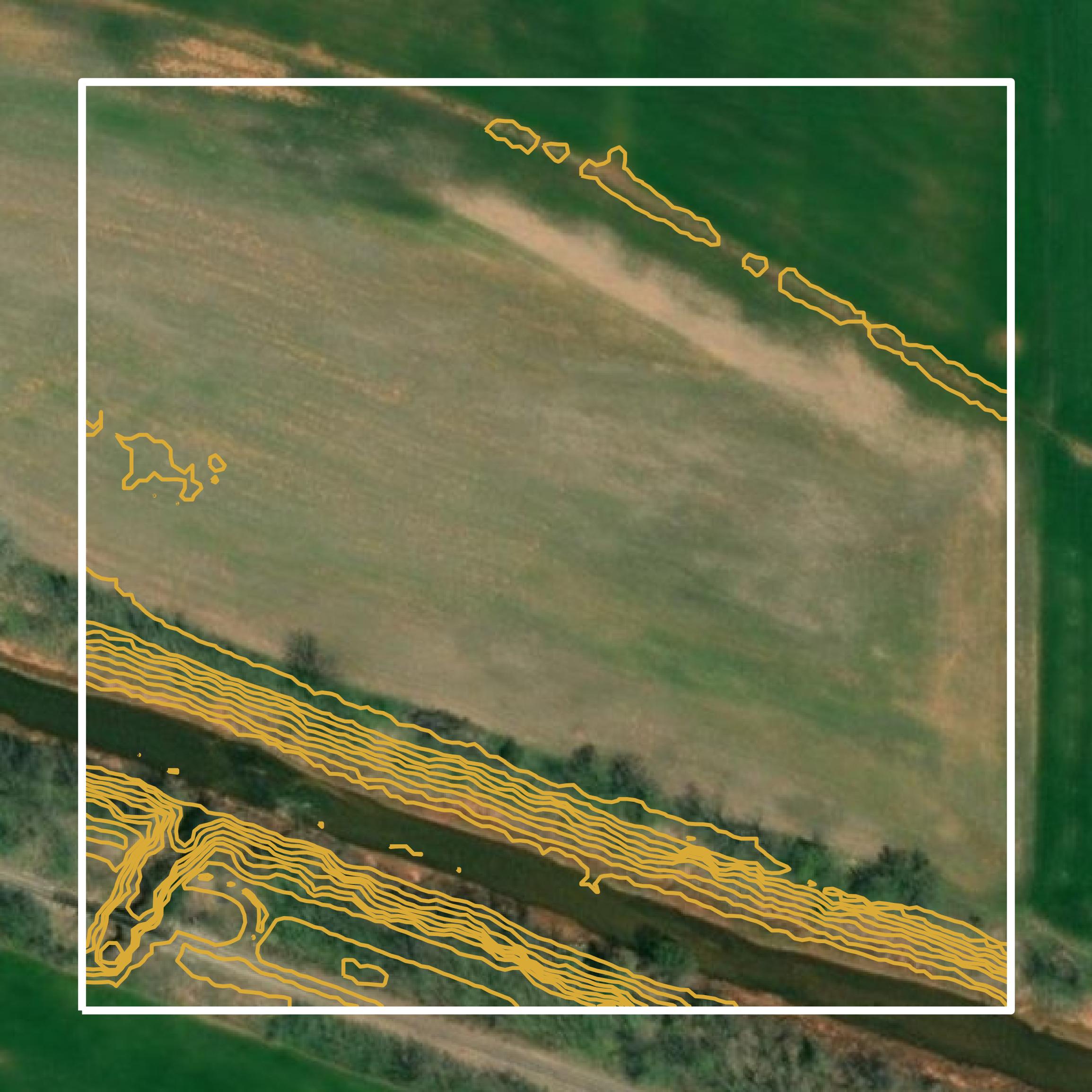 This image shows a contour map in Lincoln County created using GIS data in Equator.