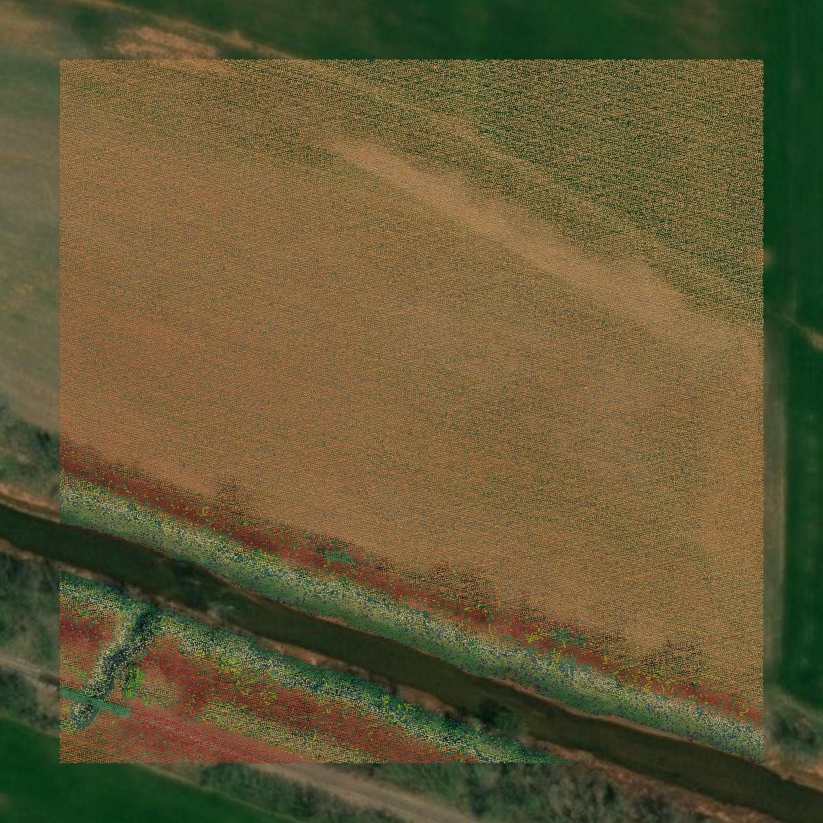 This image shows a LiDAR point cloud in Lincoln County created using GIS data in Equator.