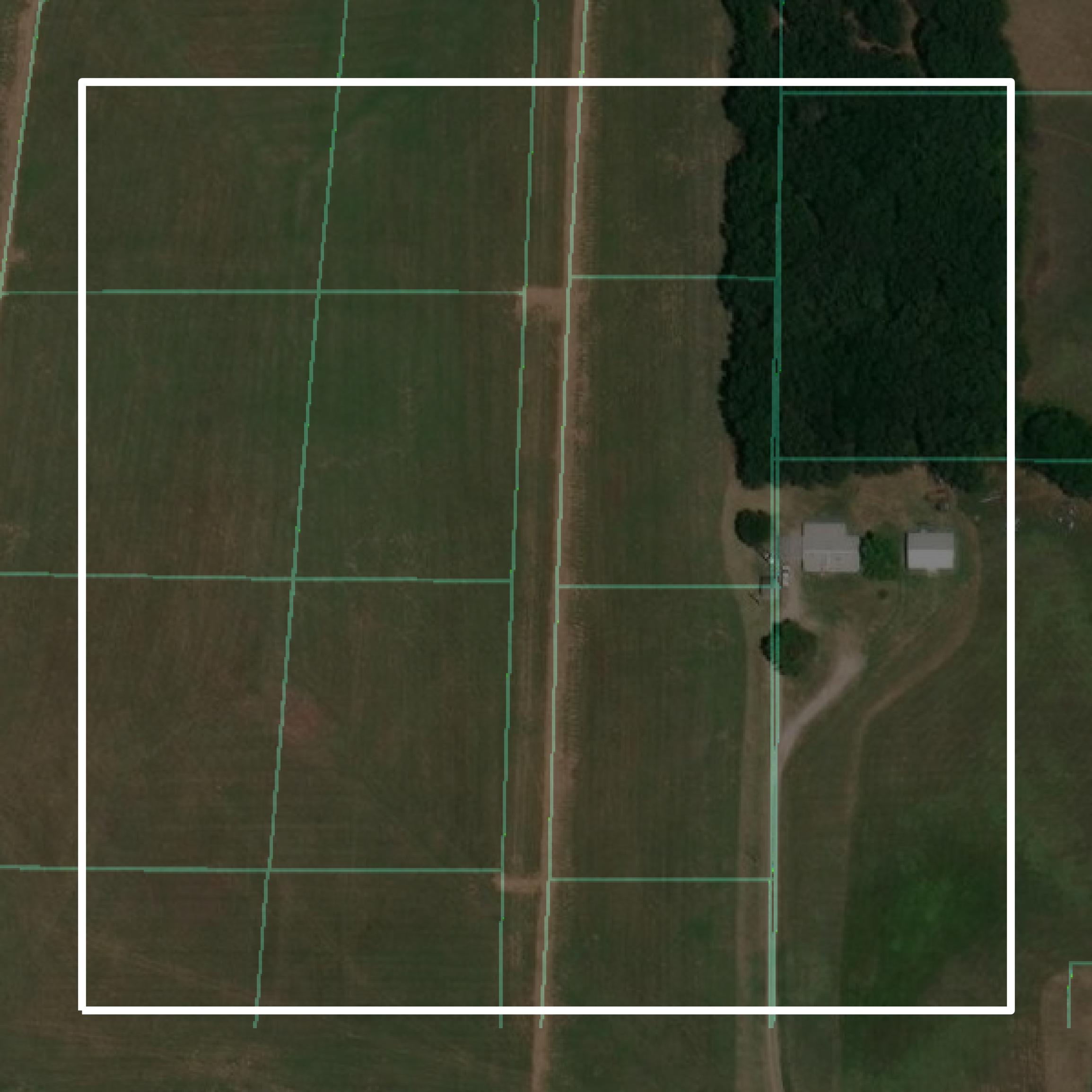This image shows parcel and building data in Love County created using GIS data in Equator.