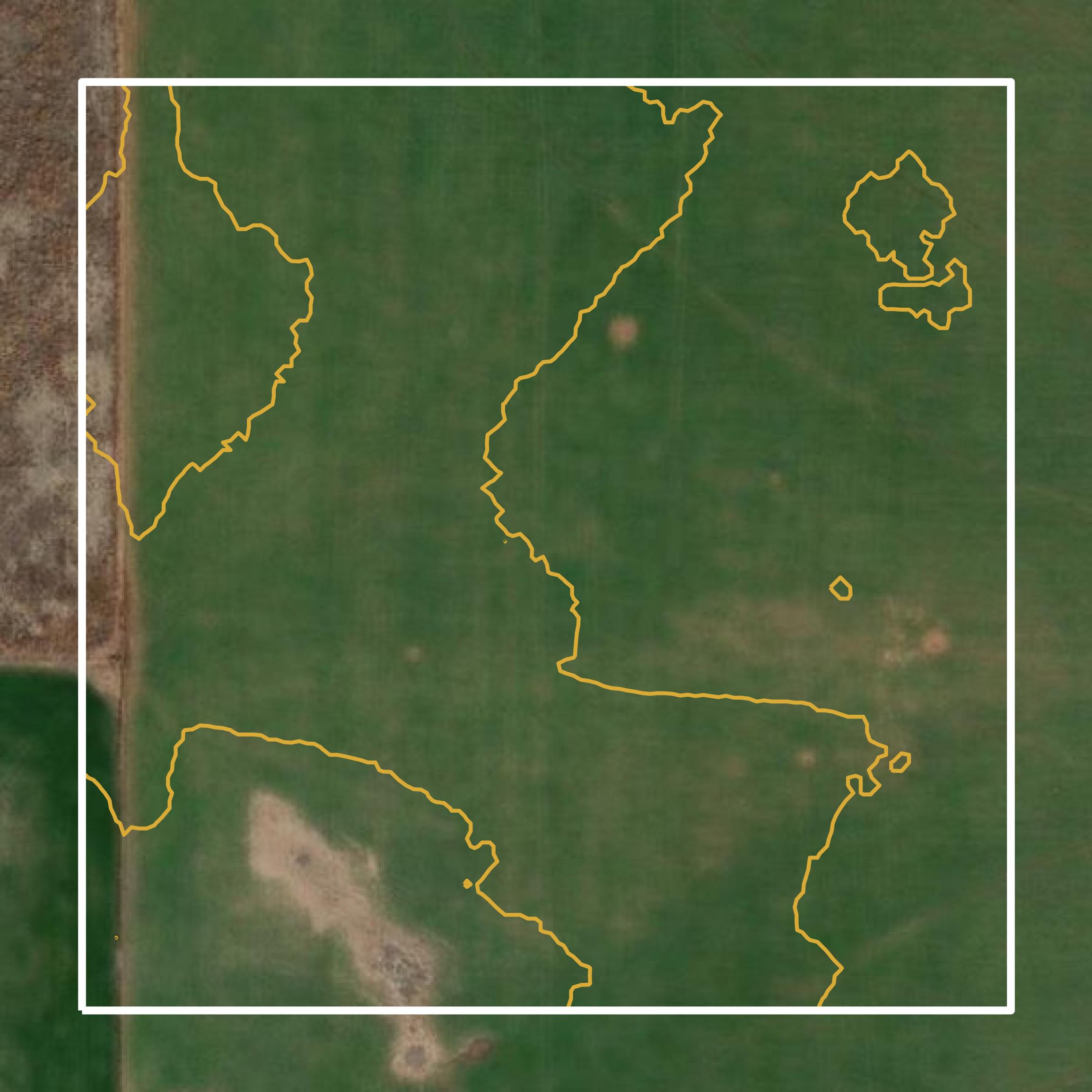 This image shows a contour map in Major County created using GIS data in Equator.