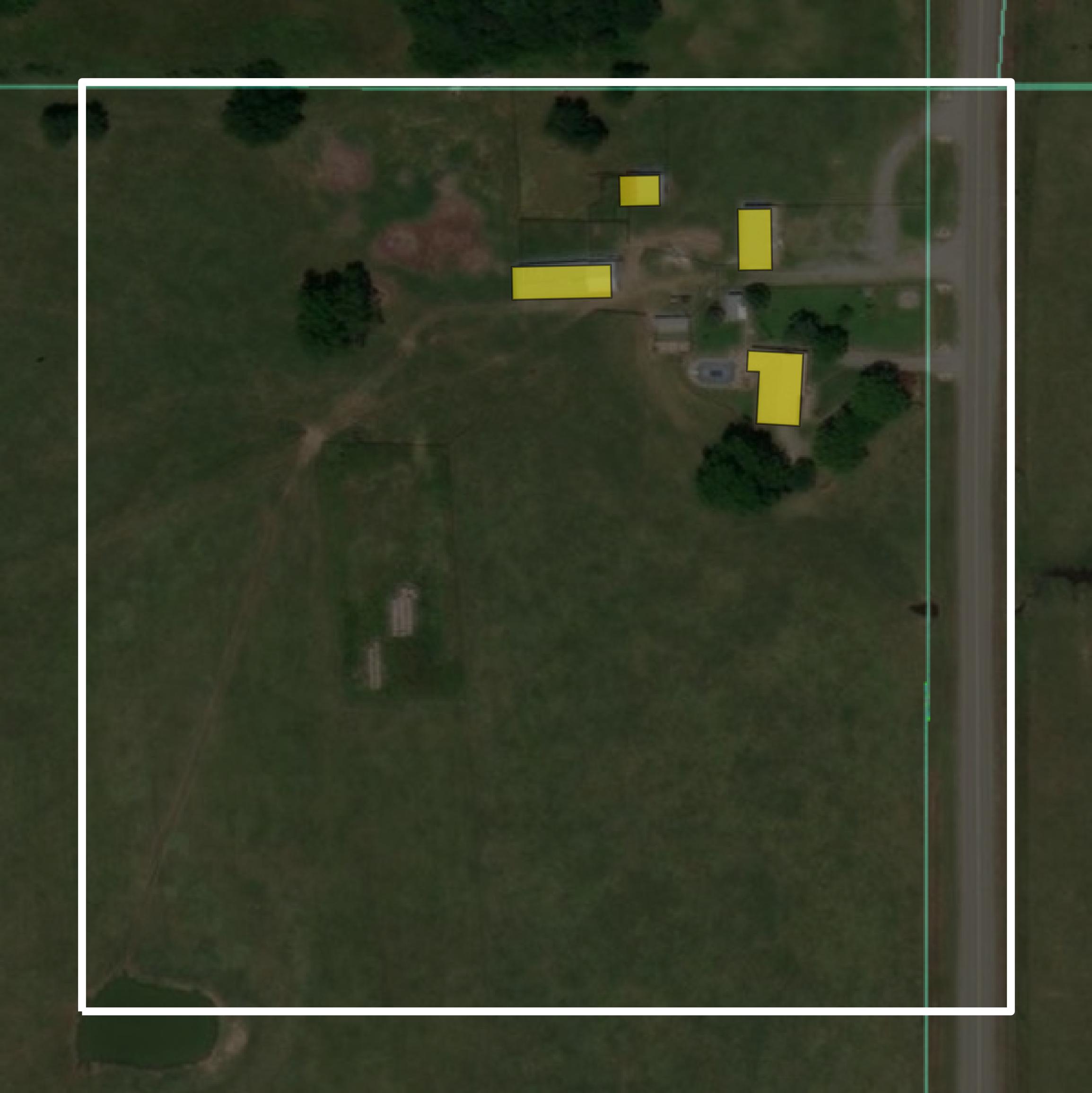 This image shows parcel and building data in Mayes County created using GIS data in Equator.
