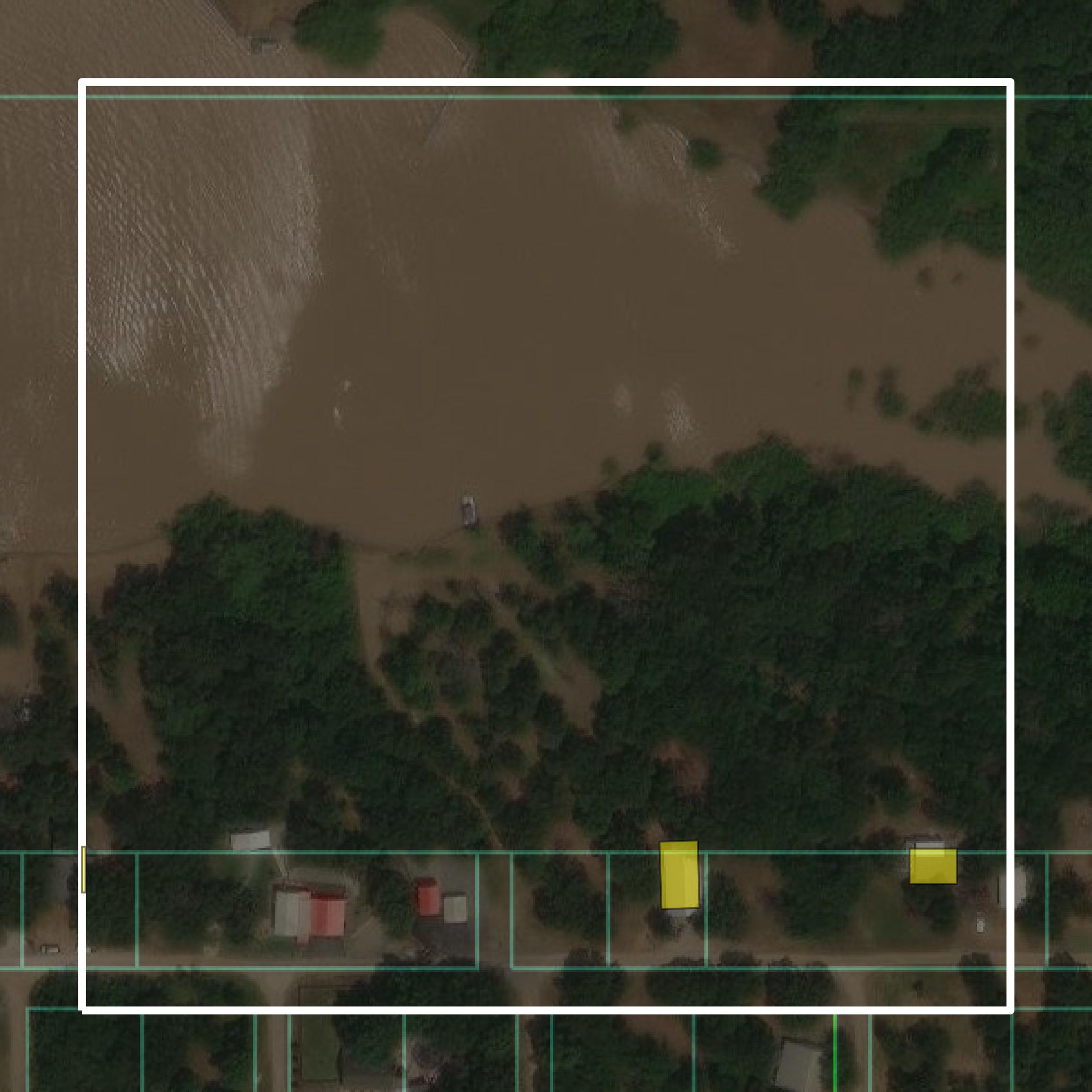 This image shows parcel and building data in McIntosh County created using GIS data in Equator.