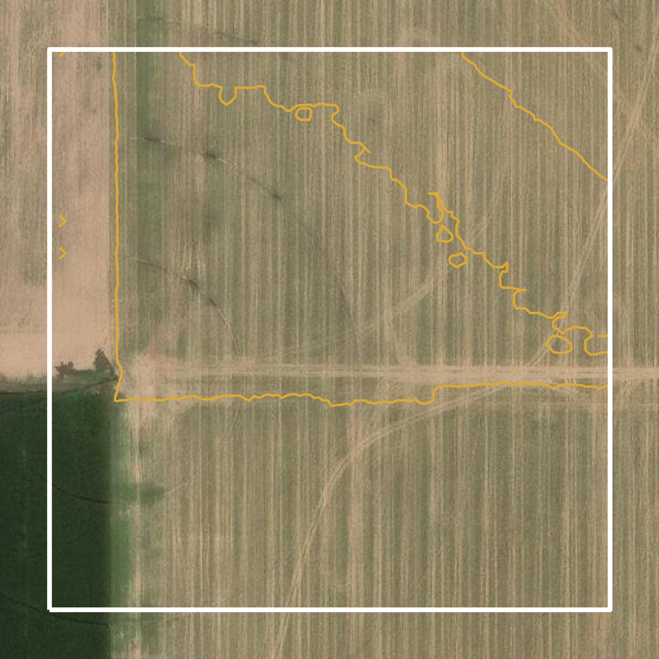 This image shows a contour map in Muskogee County created using GIS data in Equator.