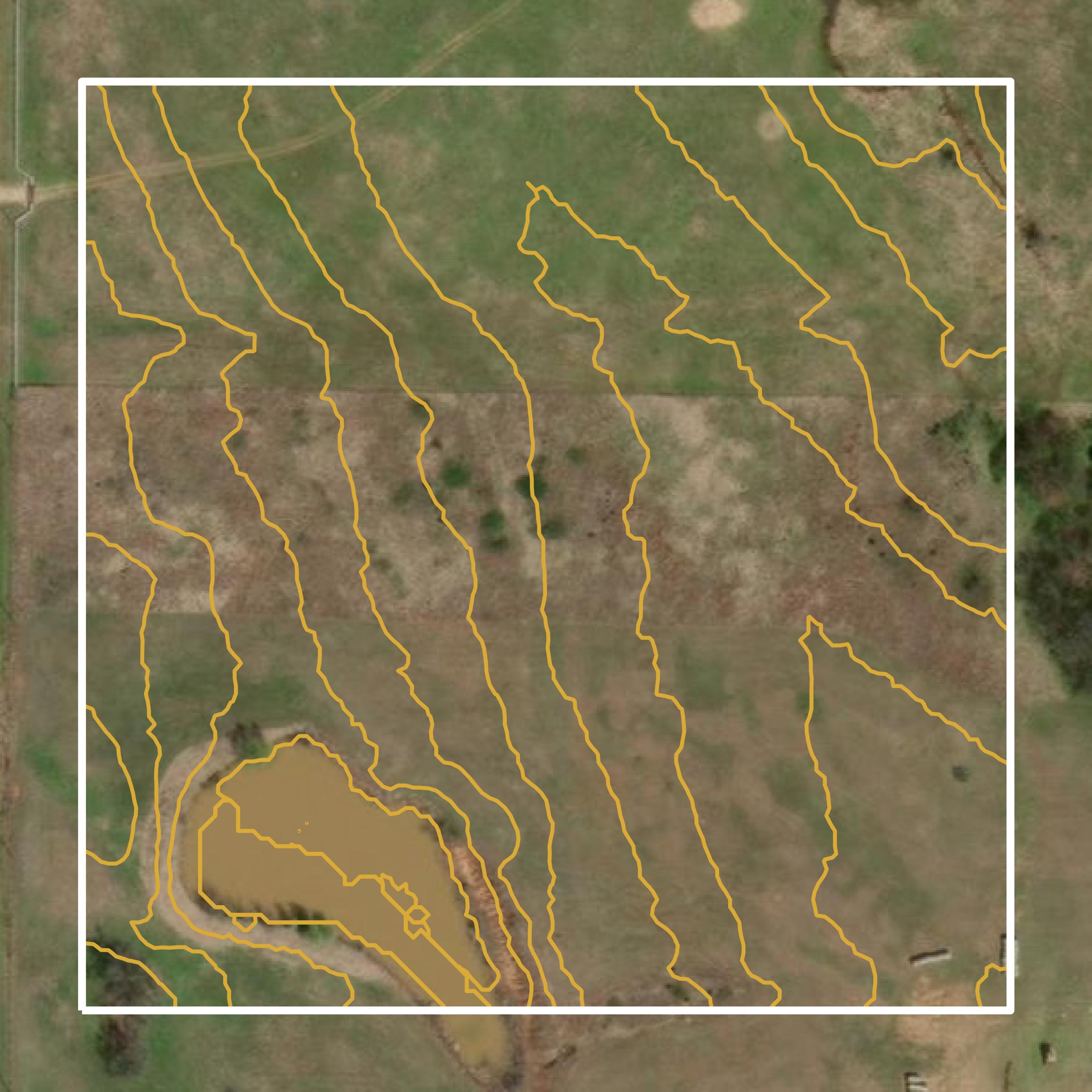 This image shows a contour map in Noble County created using GIS data in Equator.