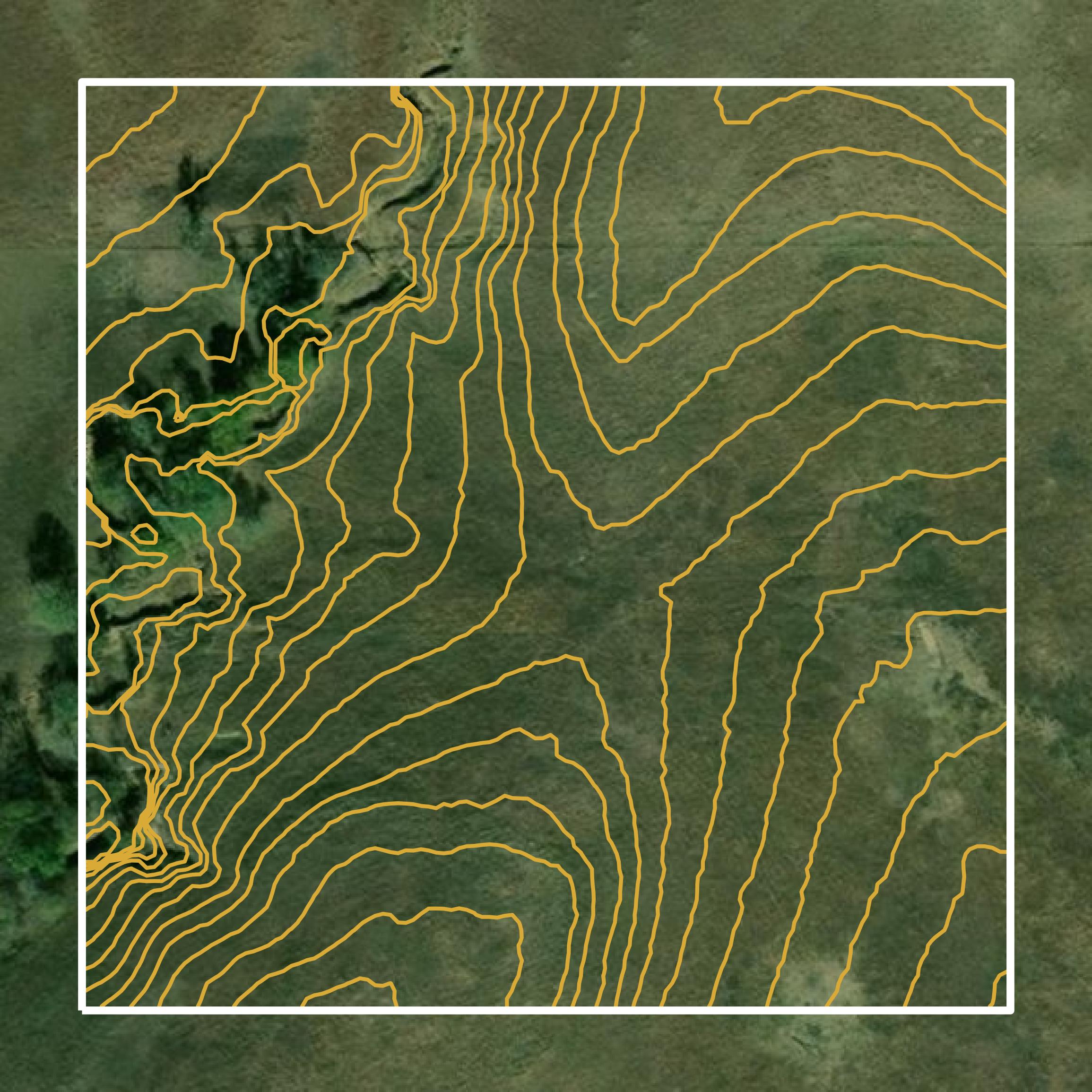 This image shows a contour map in Nowata County created using GIS data in Equator.