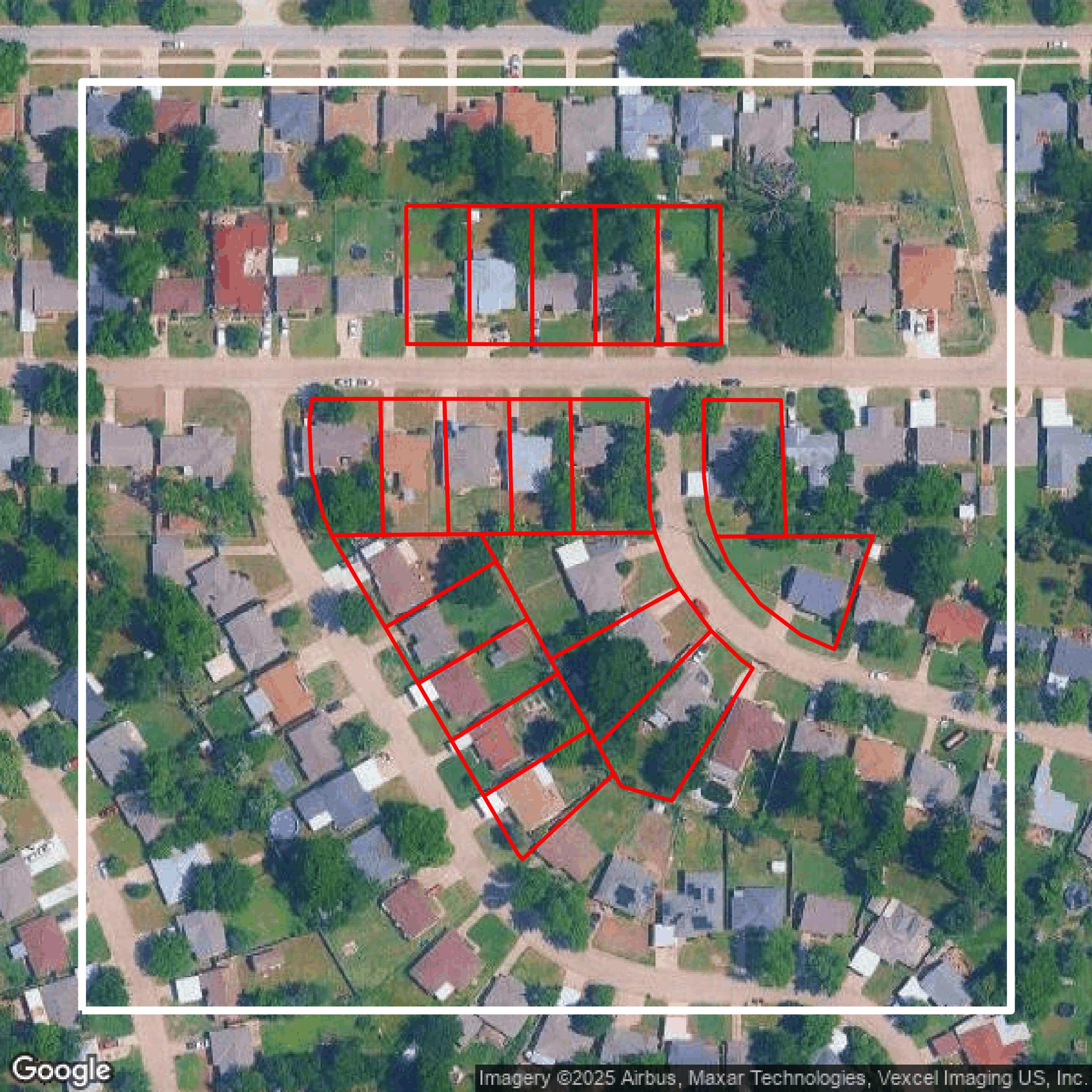 This image shows parcel data in Oklahoma County created using GIS data in Equator.