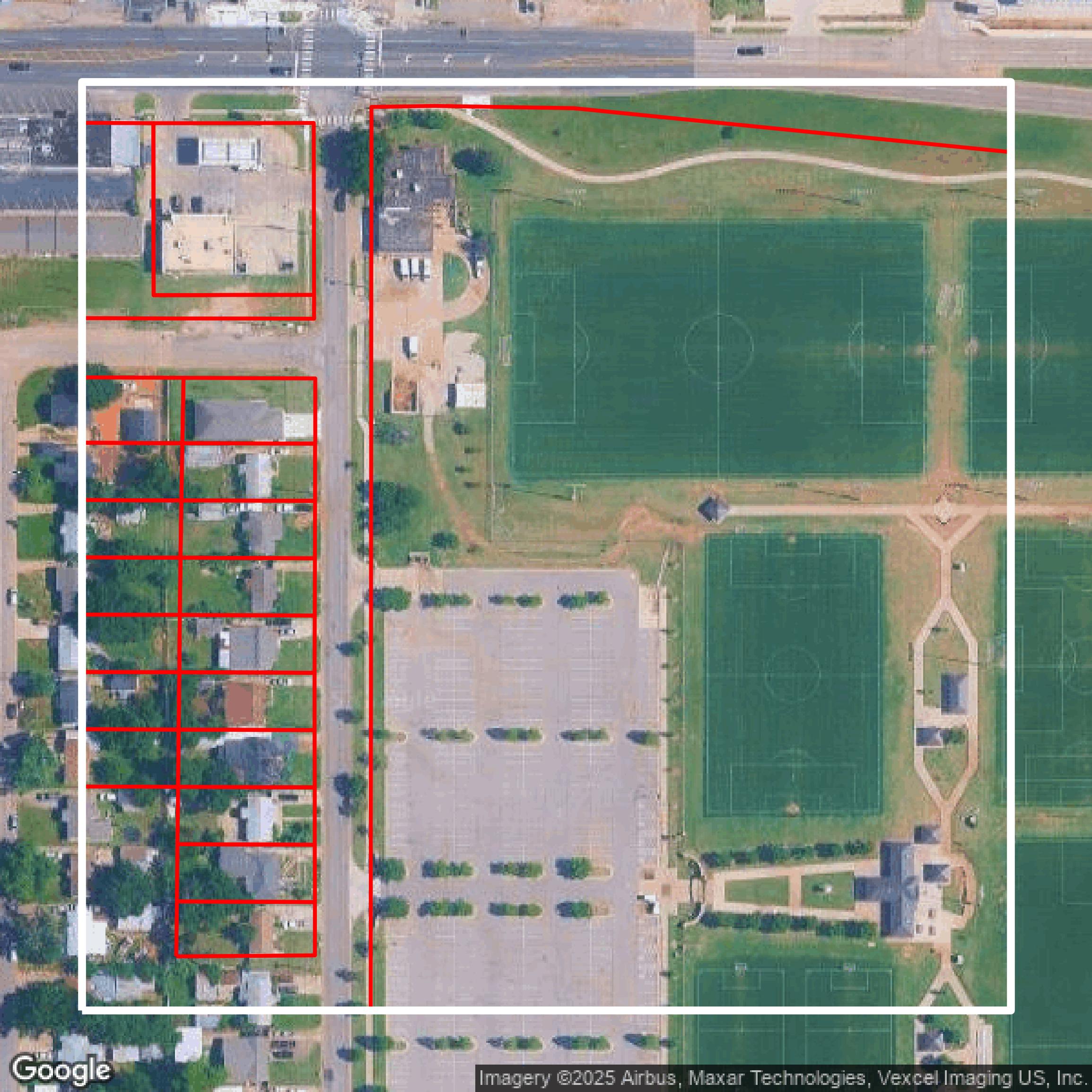 This image shows parcel data in Oklahoma County created using GIS data in Equator.