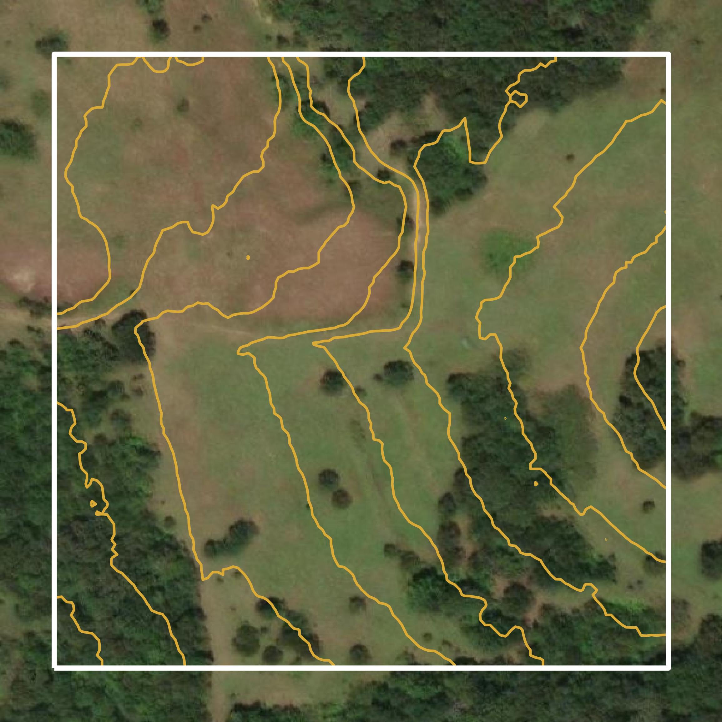This image shows a contour map in Okmulgee County created using GIS data in Equator.