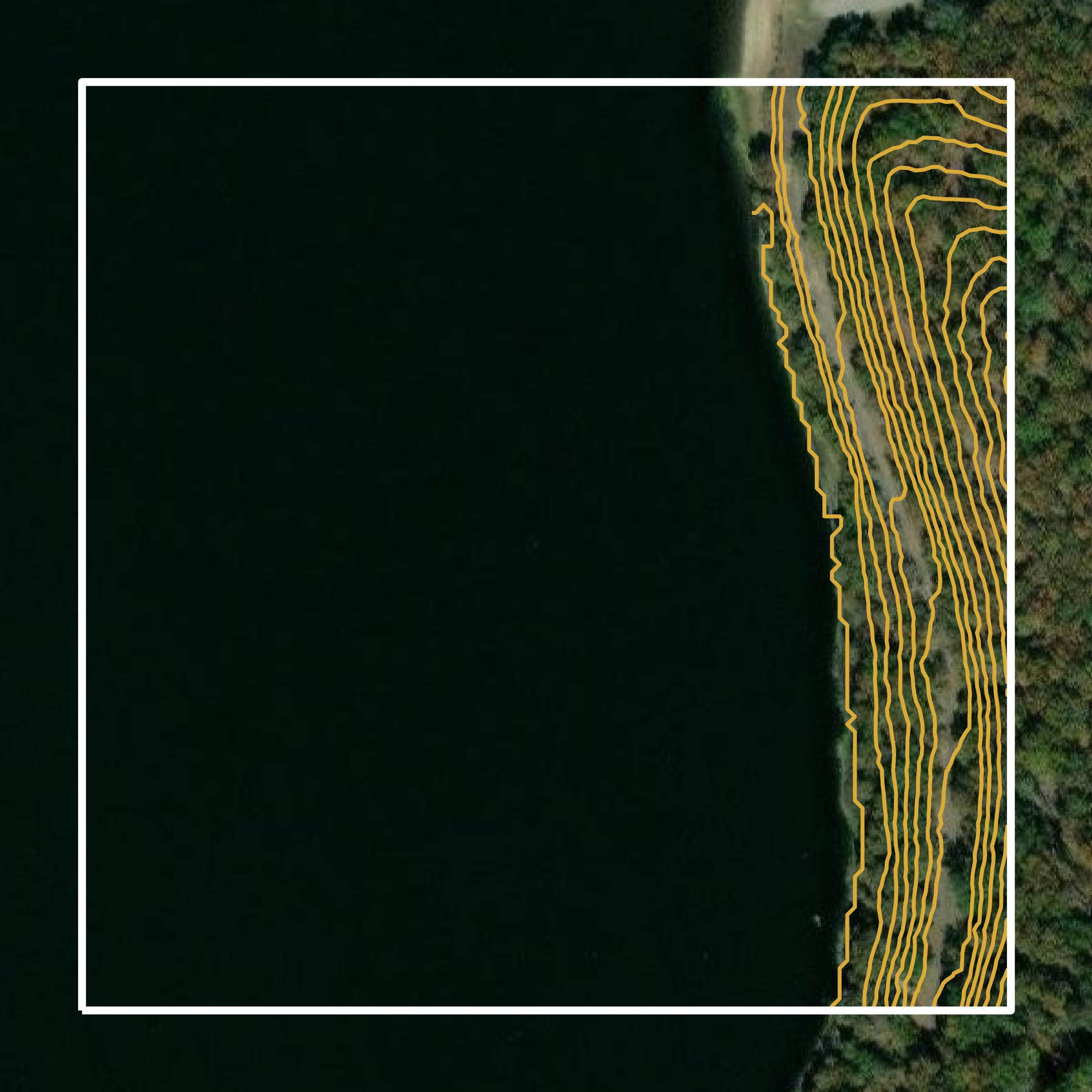 This image shows a contour map in Okmulgee County created using GIS data in Equator.