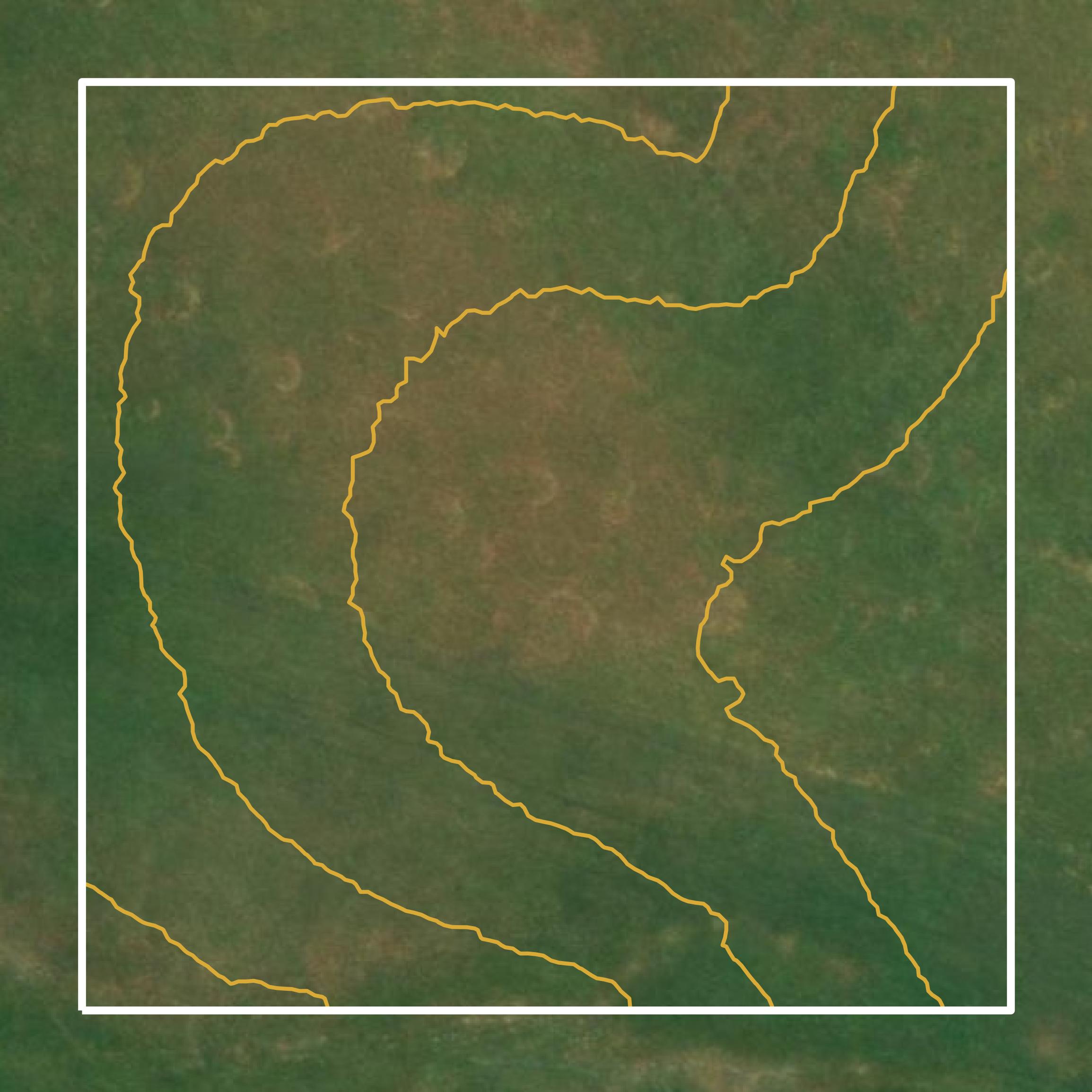 This image shows a contour map in Osage County created using GIS data in Equator.
