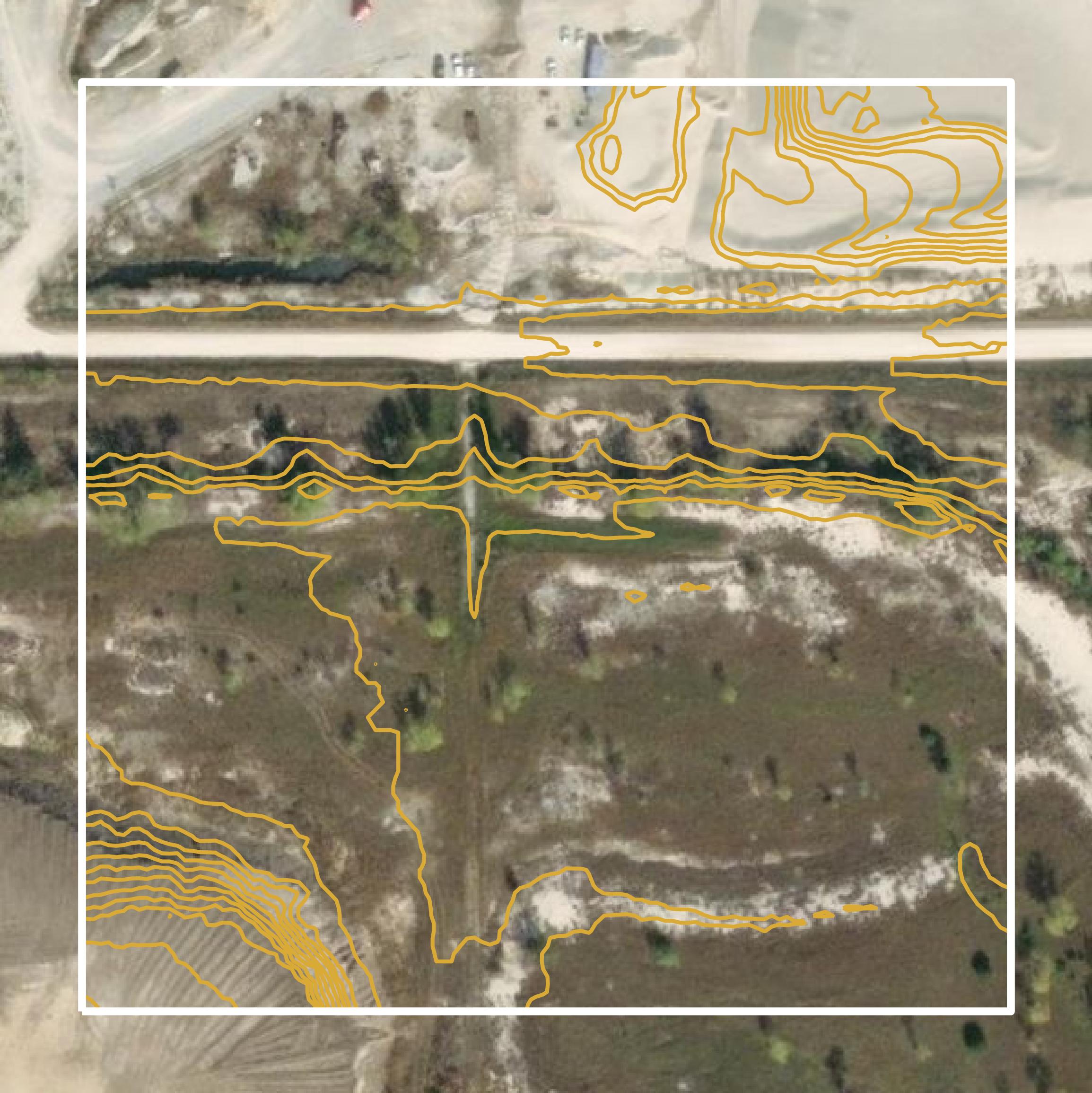 This image shows a contour map in Ottawa County created using GIS data in Equator.