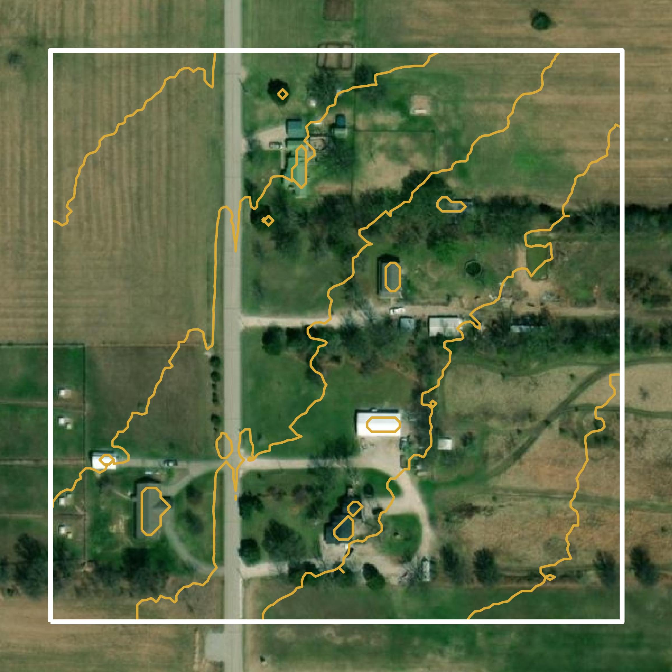 This image shows a contour map in Ottawa County created using GIS data in Equator.