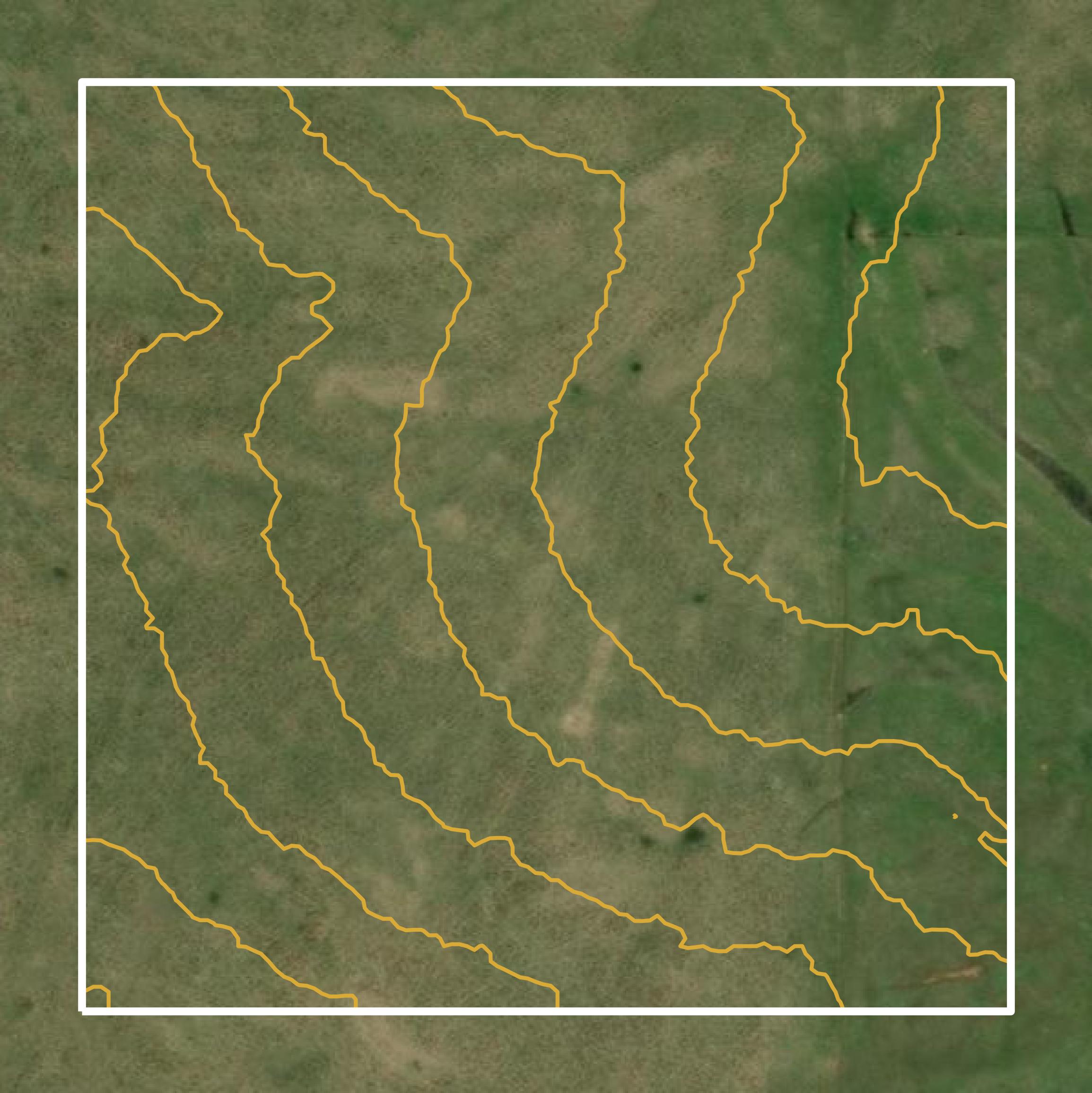 This image shows a contour map in Pawnee County created using GIS data in Equator.