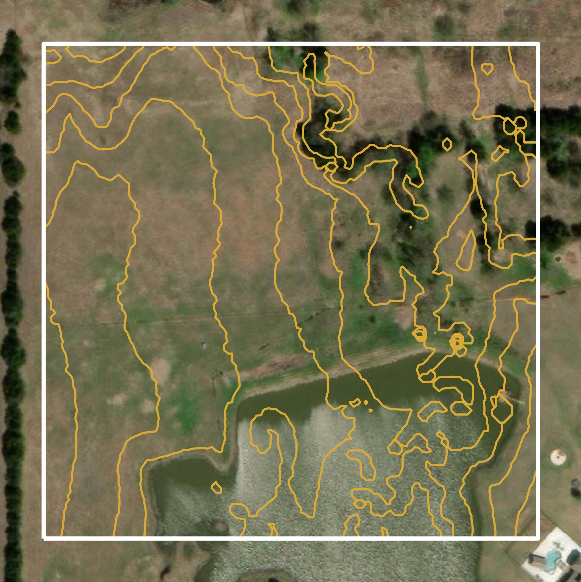 This image shows a contour map in Payne County created using GIS data in Equator.