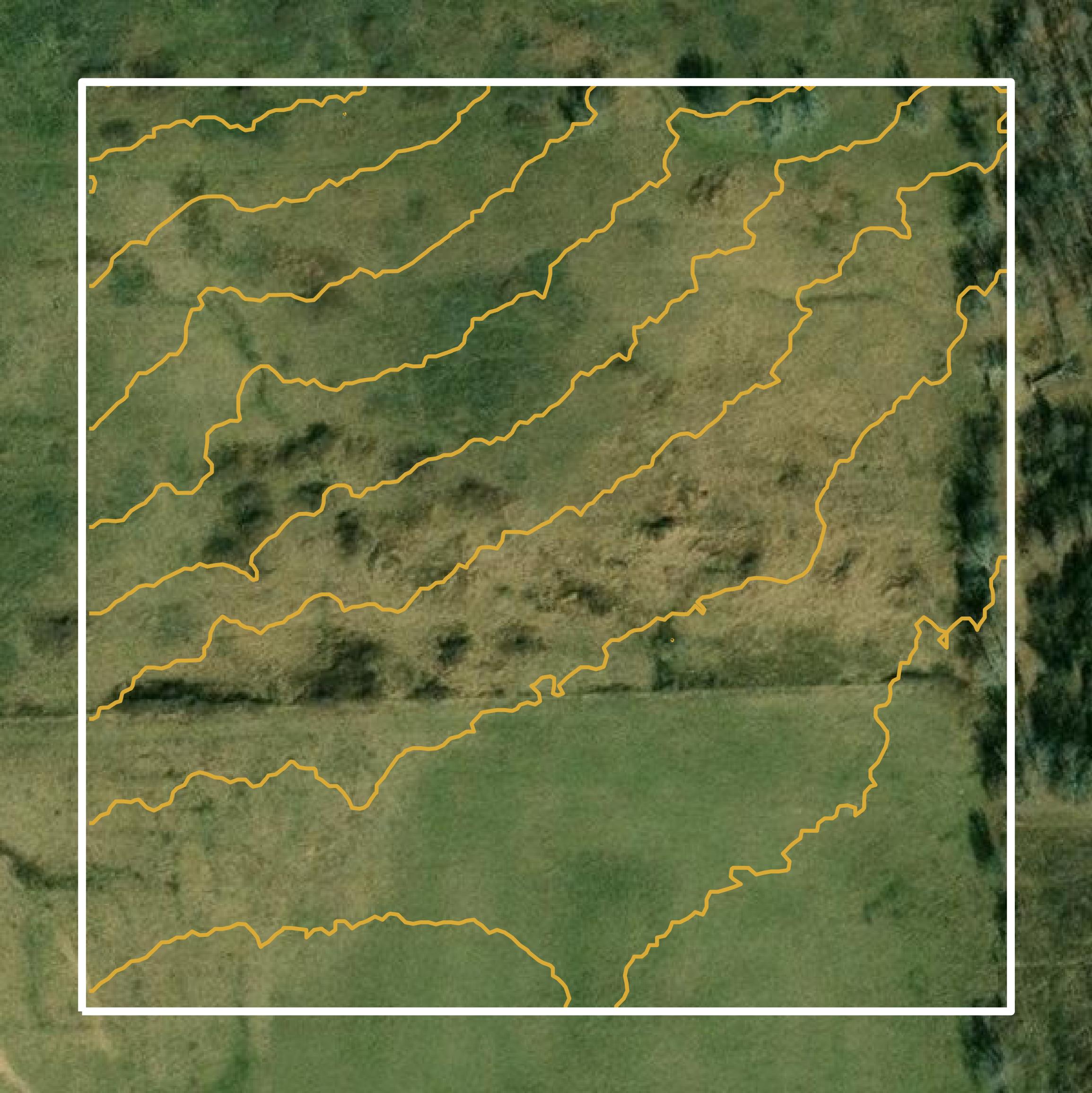 This image shows a contour map in Pittsburg County created using GIS data in Equator.