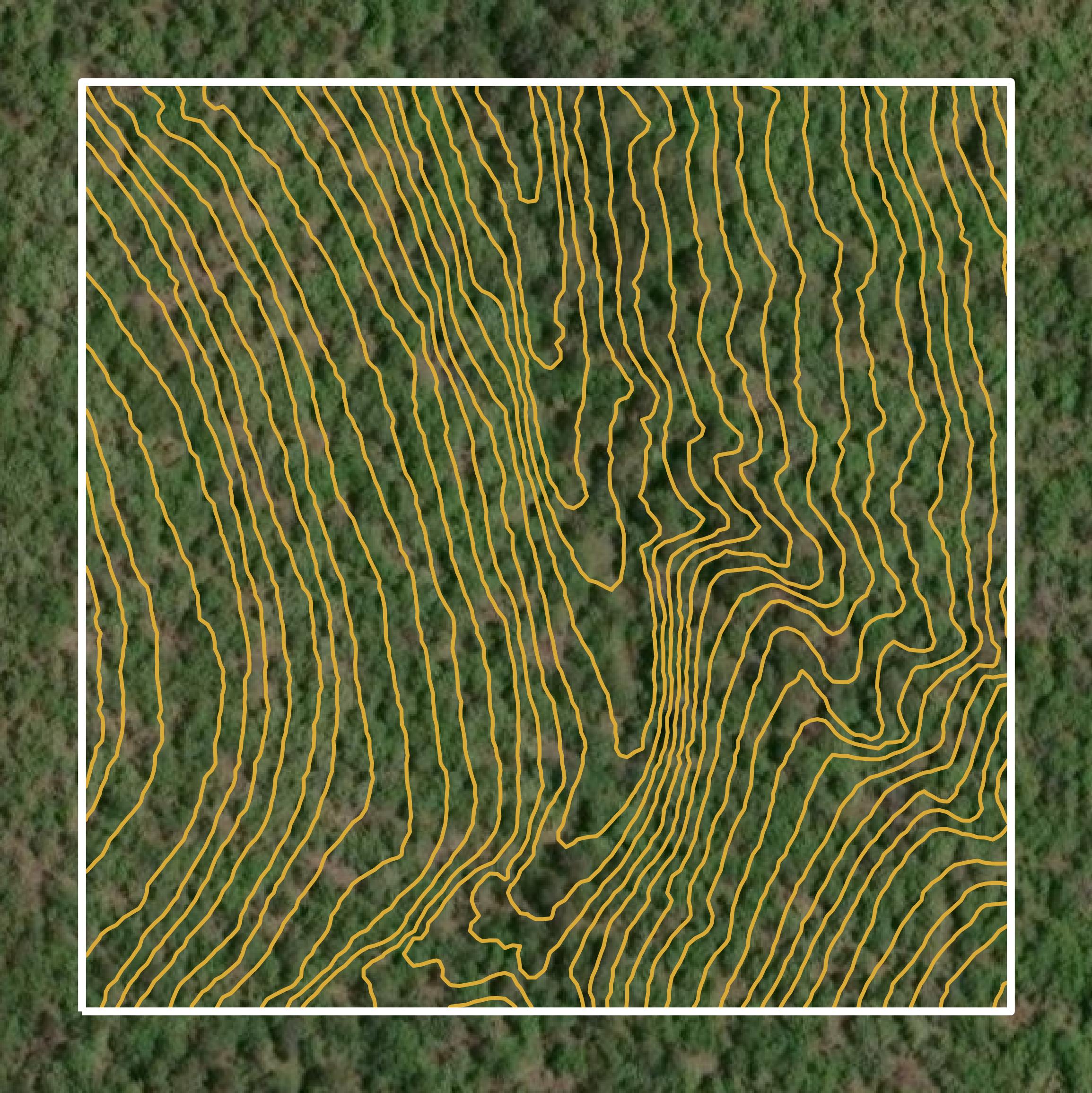 This image shows a contour map in Pittsburg County created using GIS data in Equator.
