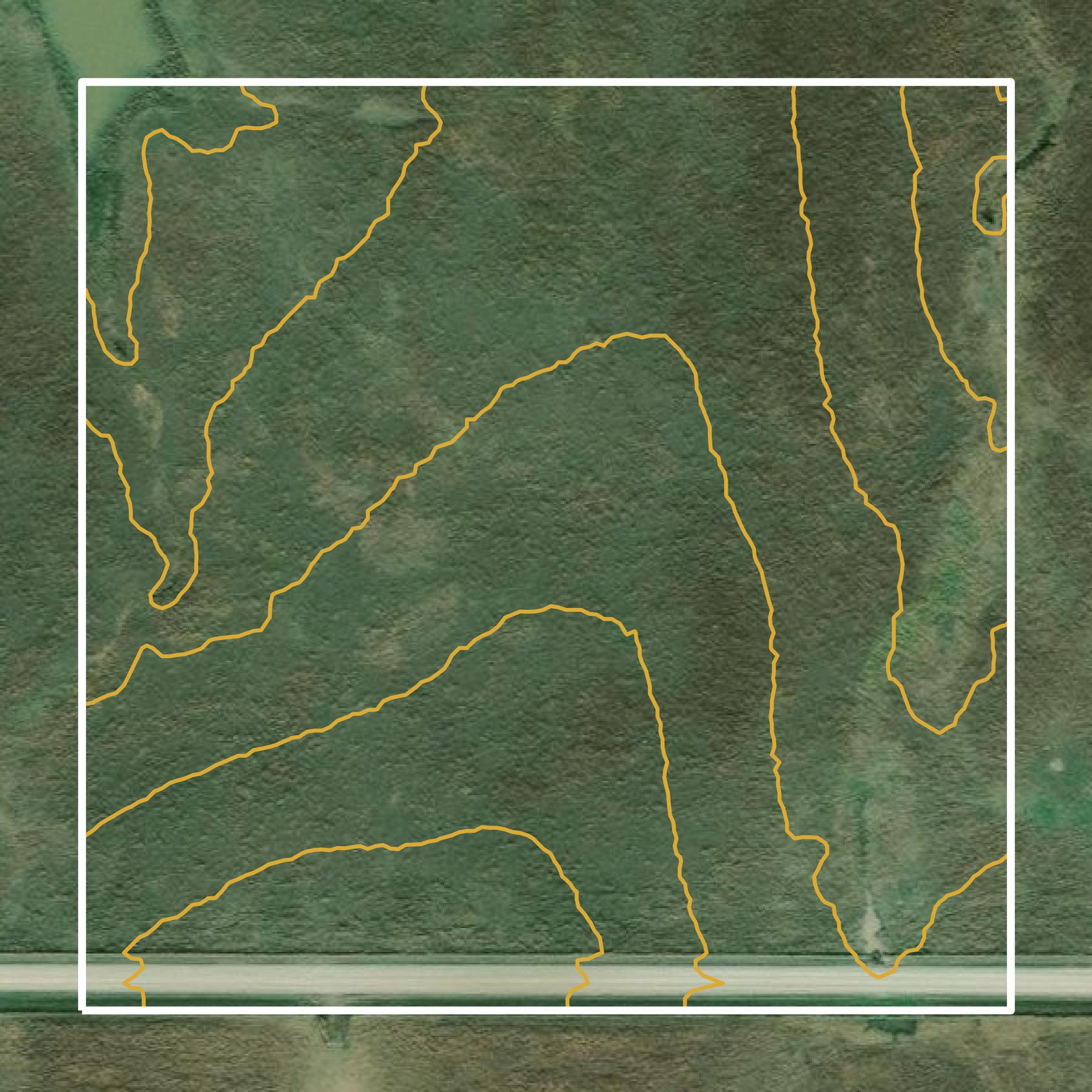 This image shows a contour map in Rogers County created using GIS data in Equator.