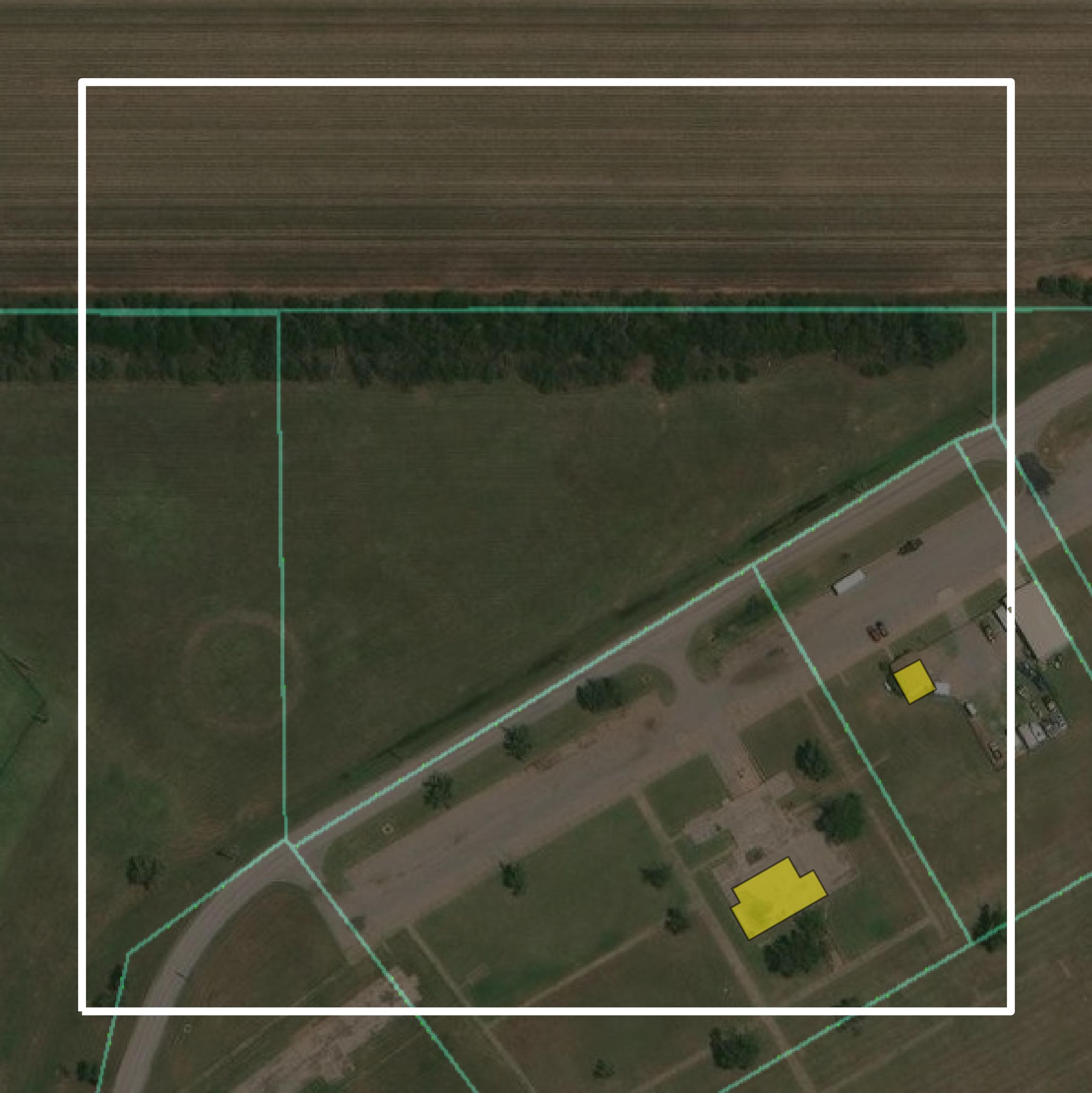 This image shows parcel and building data in Washita County created using GIS data in Equator.