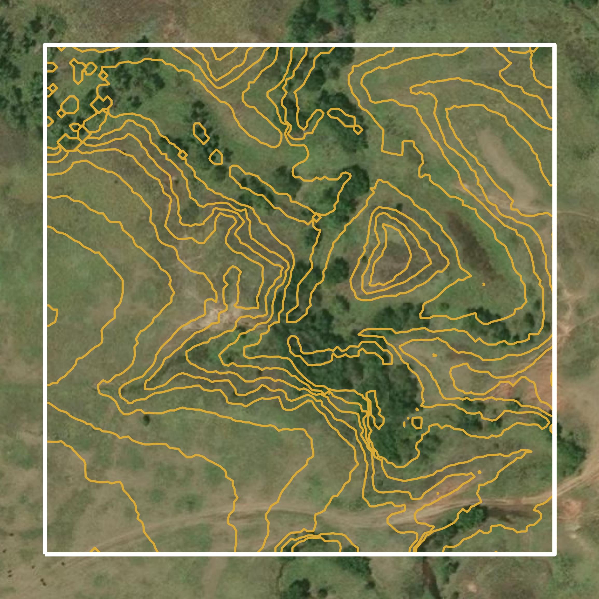 This image shows a contour map in Woods County created using GIS data in Equator.