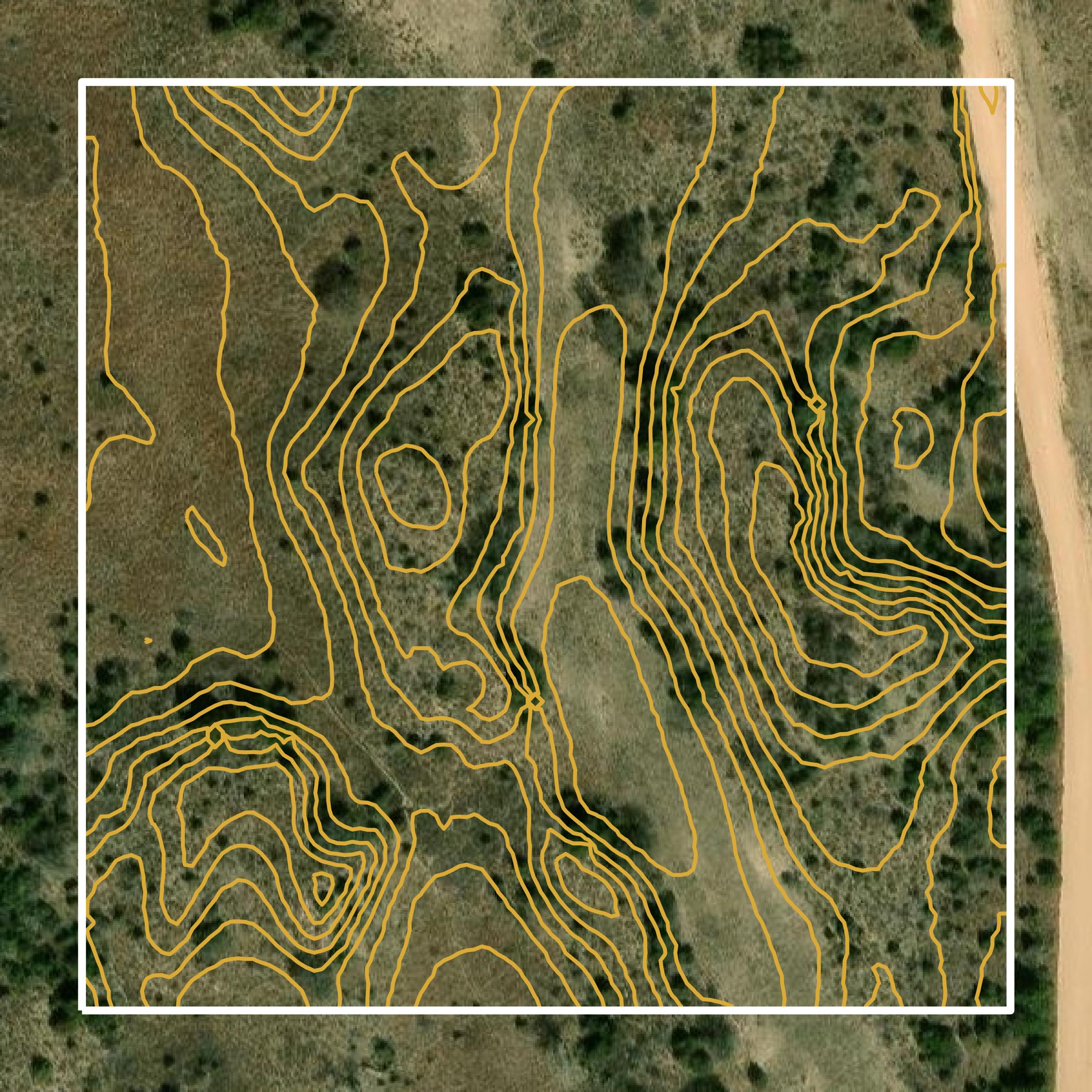 This image shows a contour map in Woodward County created using GIS data in Equator.