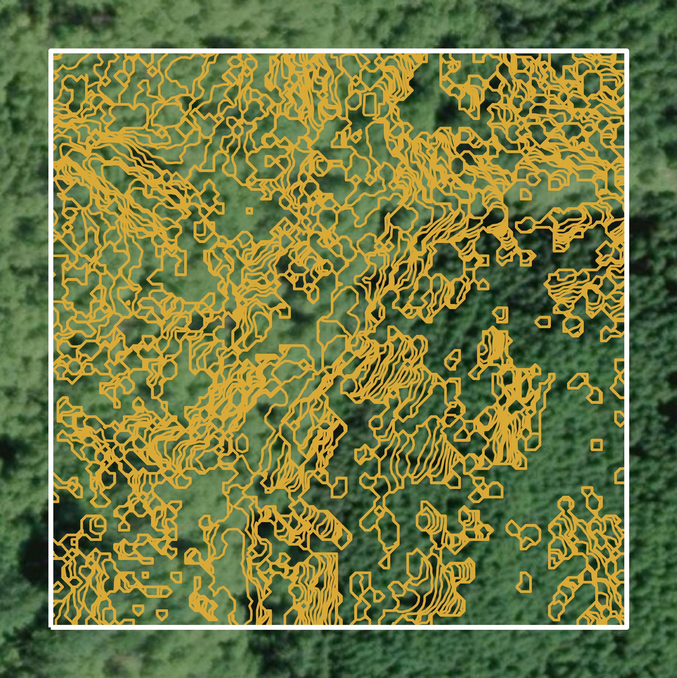 This image shows a contour map in Benton County created using GIS data in Equator.