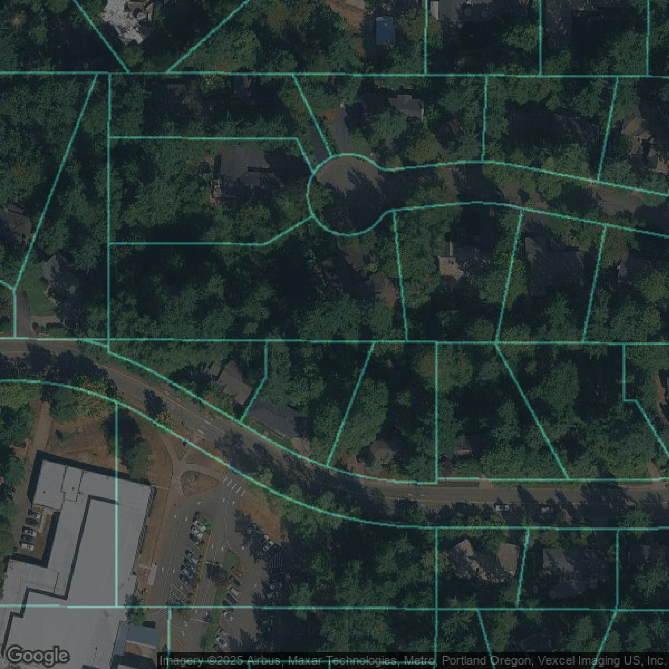 This image shows parcel data in Clackamas County created using GIS data in Equator.