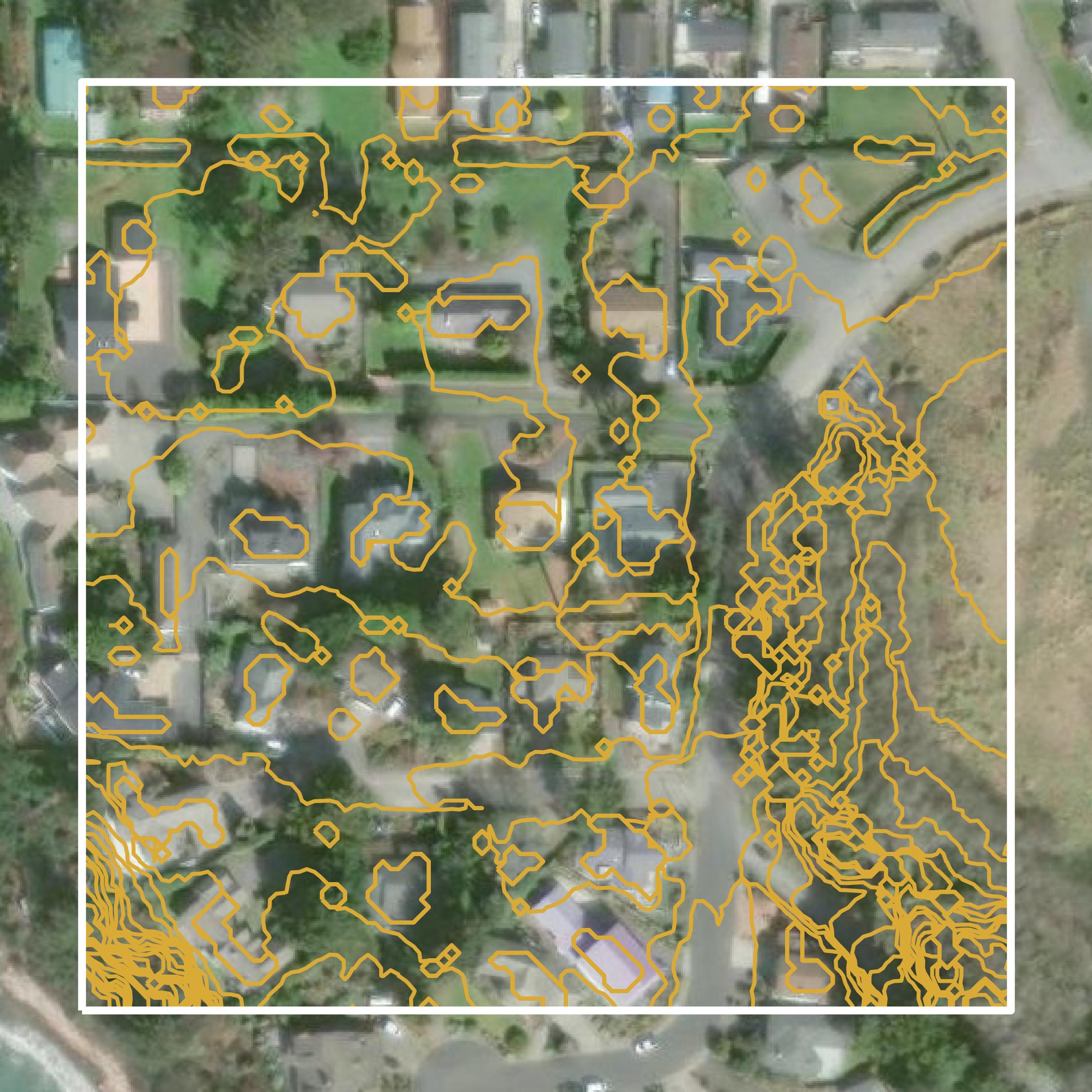 This image shows a contour map in Curry County created using GIS data in Equator.