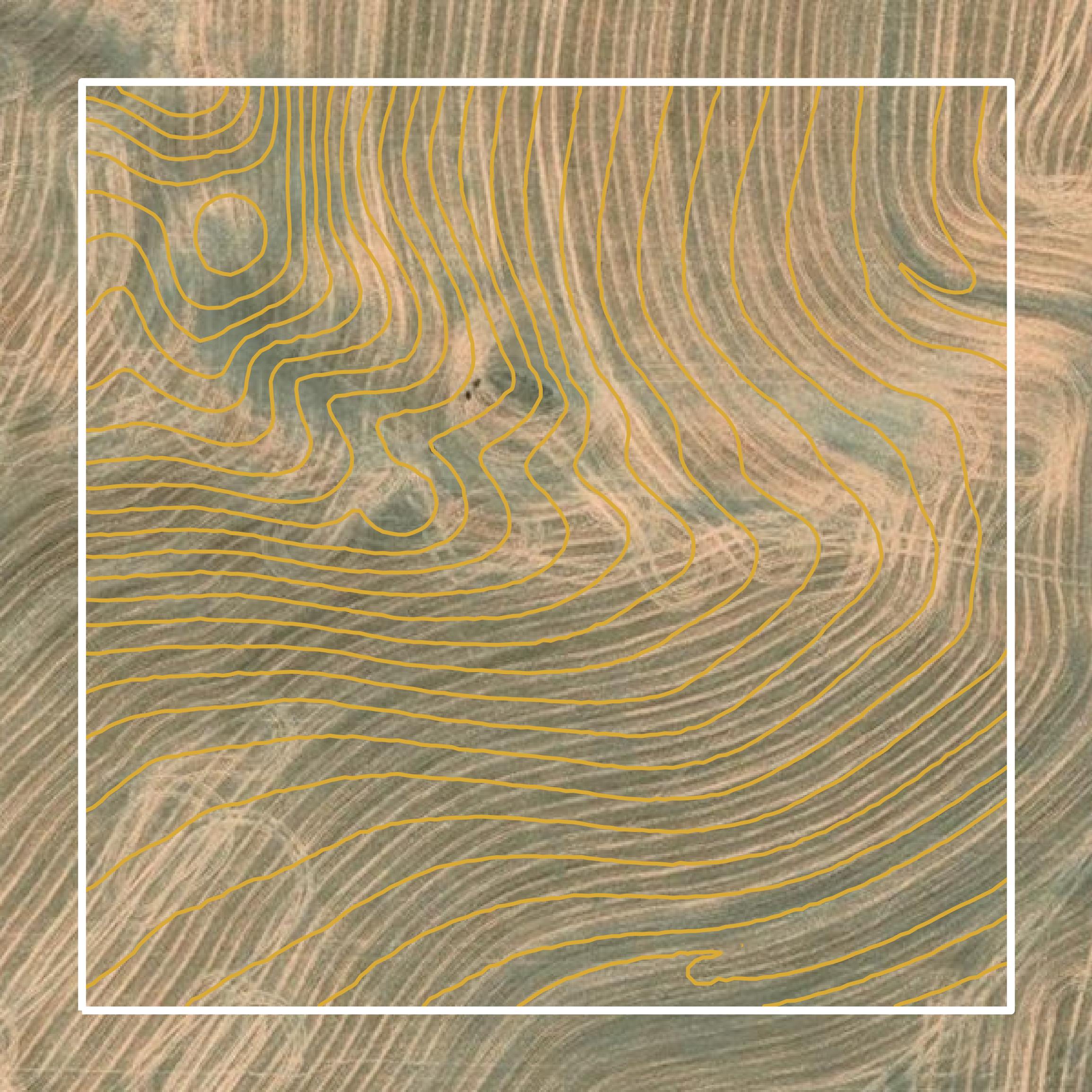 This image shows a contour map in Gilliam County created using GIS data in Equator.