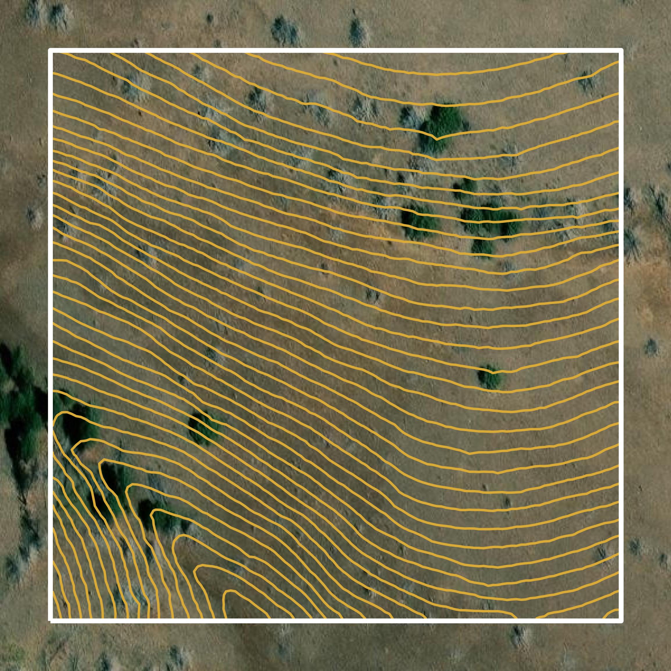 This image shows a contour map in Grant County created using GIS data in Equator.