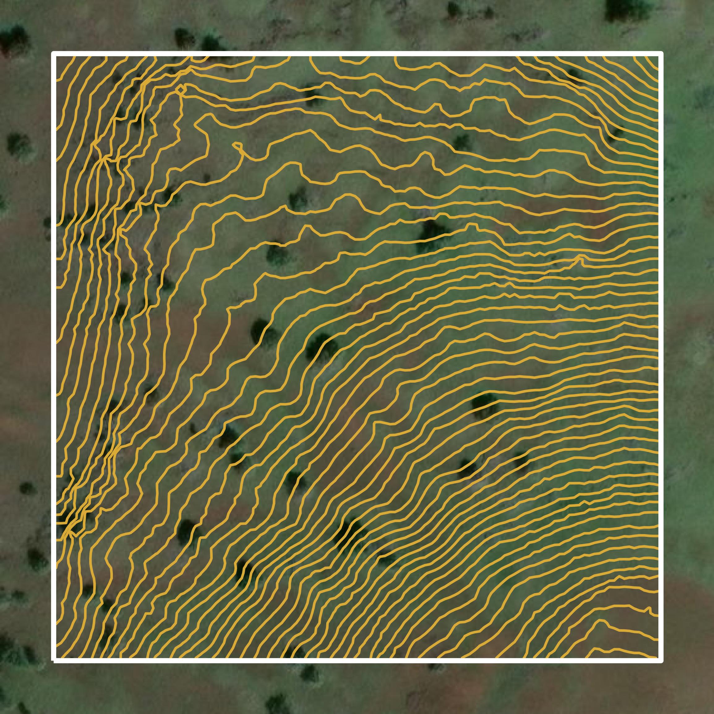 This image shows a contour map in Grant County created using GIS data in Equator.